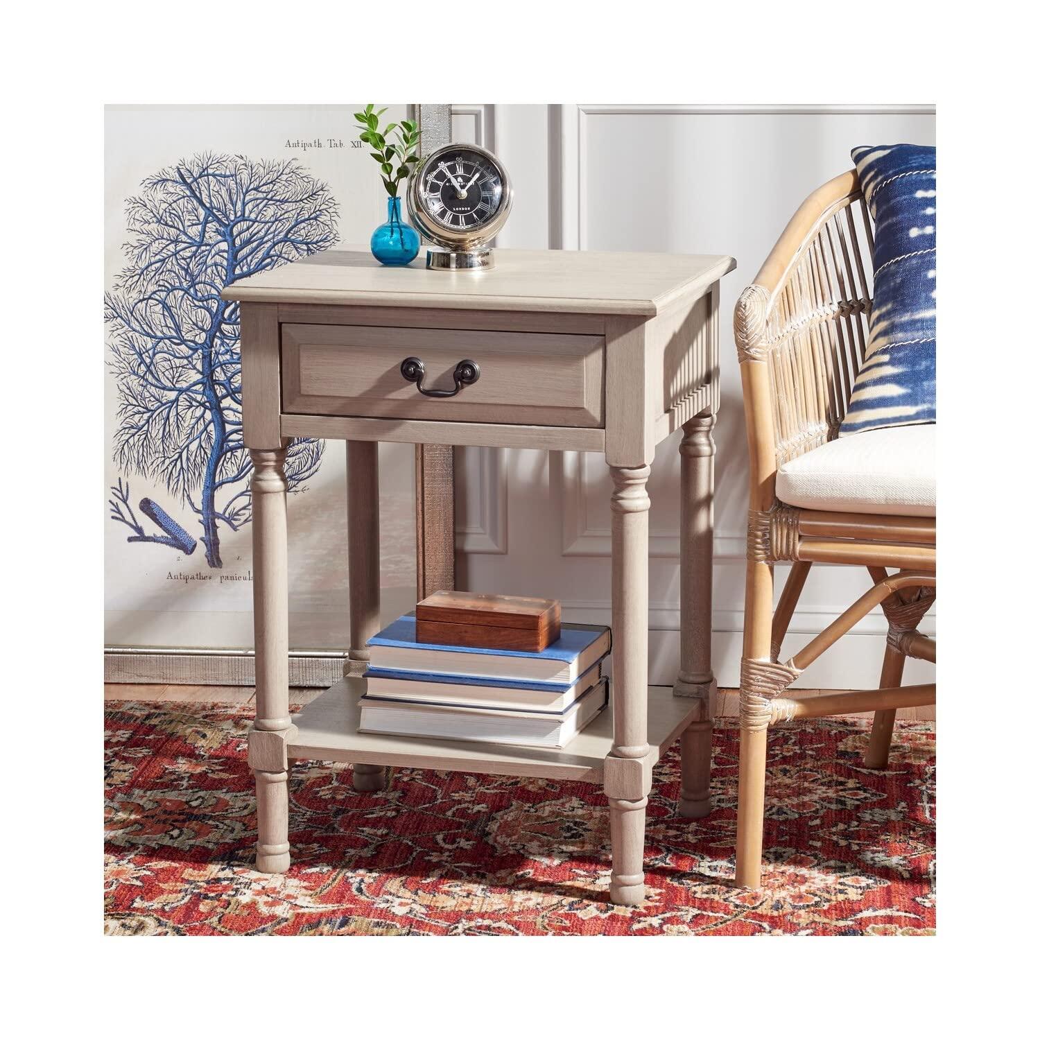 Whitney 1 Drawer Accent Table - ACC5705D - Greige - Safavieh