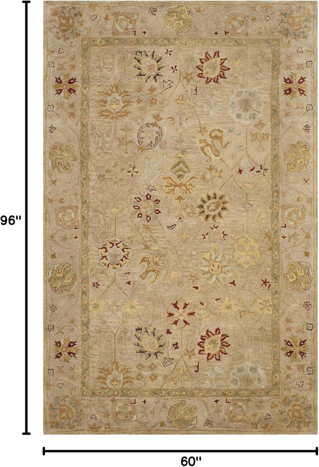 Antiquity AT859 Hand Tufted Indoor Accent Rug - Taupe/Beige - 2'x3' - Safavieh