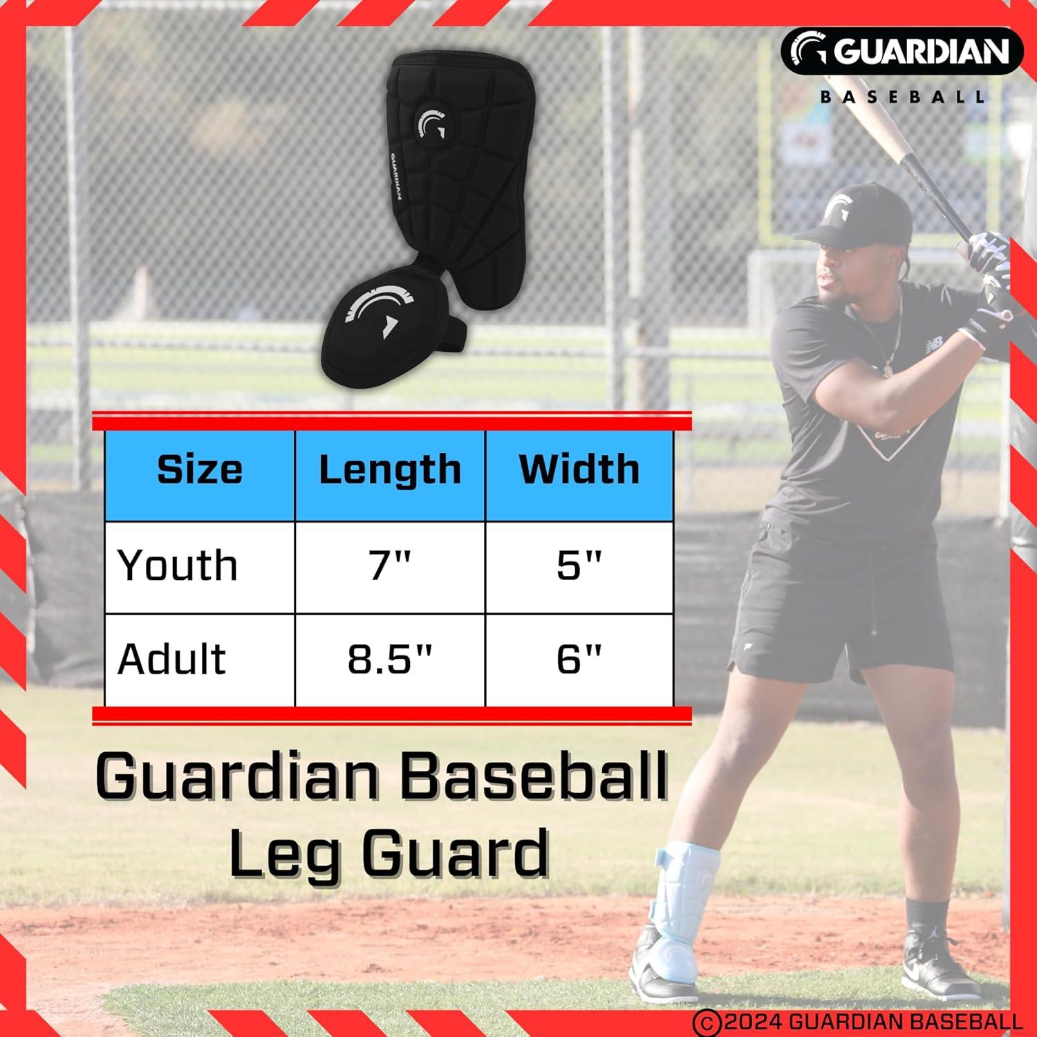 Guardian Baseball Batters Protective Leg Guard | Adult & Youth | Right and Left Hitter, 1 per Pack