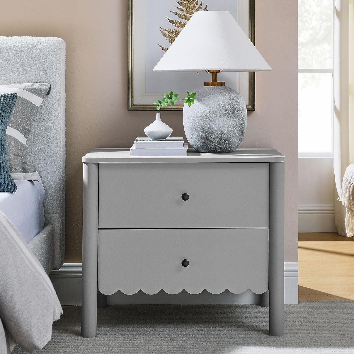 Modway Emmeline Scalloped 2-Drawer Nightstand