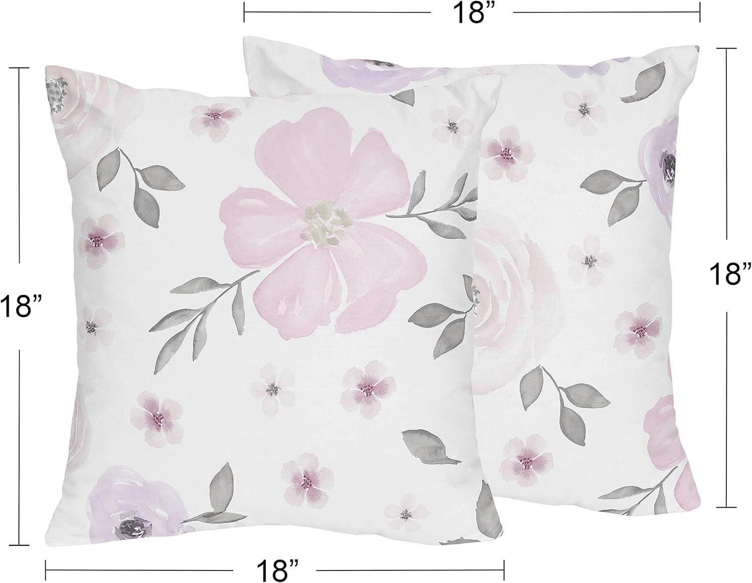 Watercolor Floral Square Pillow Cover & Insert