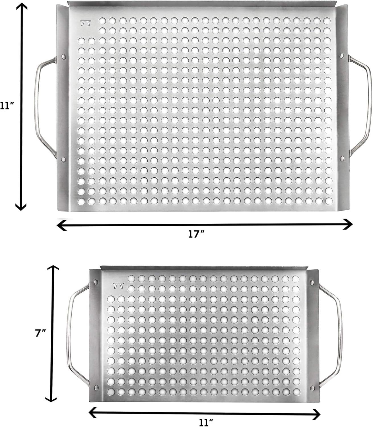 Outset Stainless Steel Grill Topper Grid, Set of 2, 11 x 7-inch