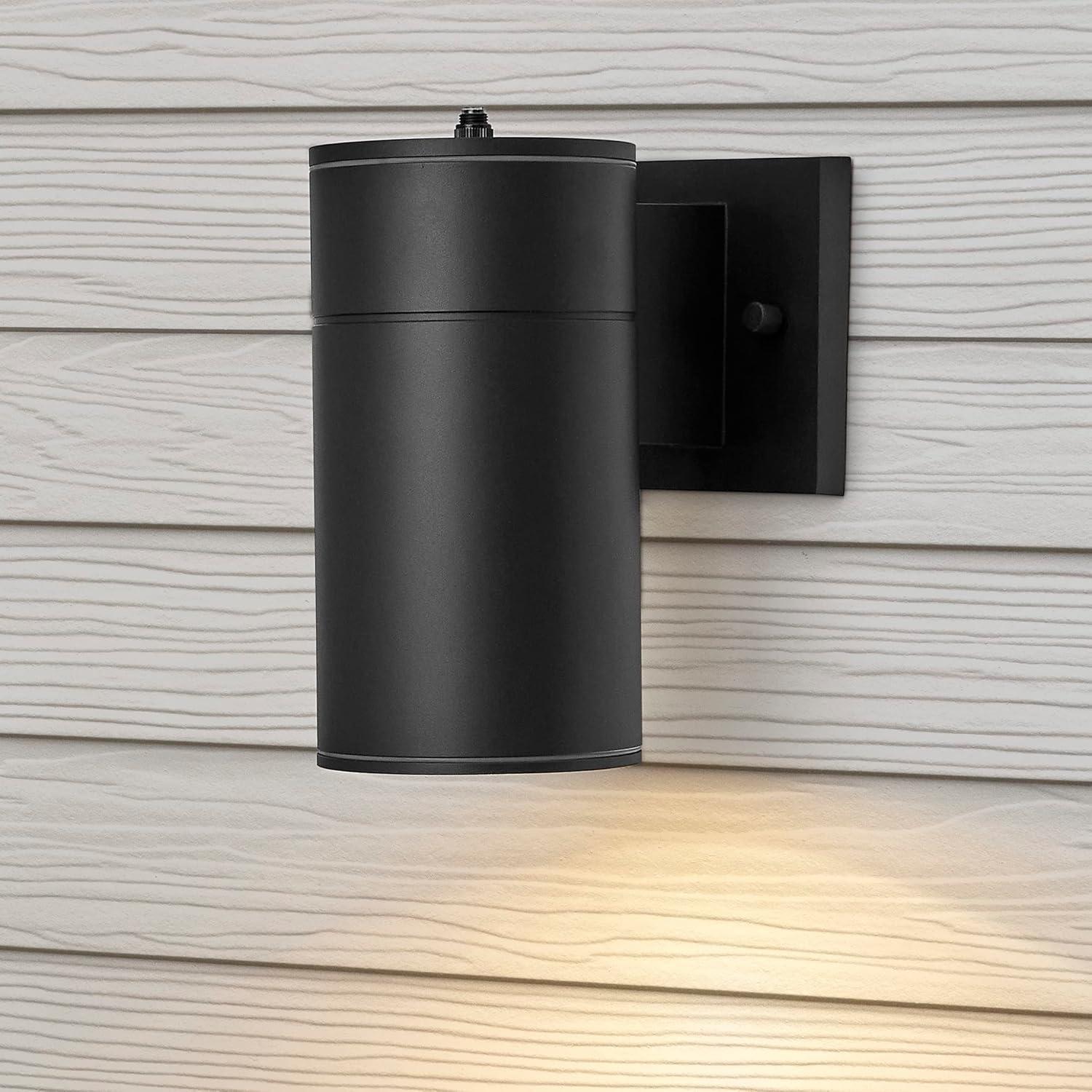 Maxxima LED Cylinder Outdoor Wall Wash, Sconce Light, 12 Watt, 840 Lumens, 3000K Warm White, Dusk to Dawn Sensor