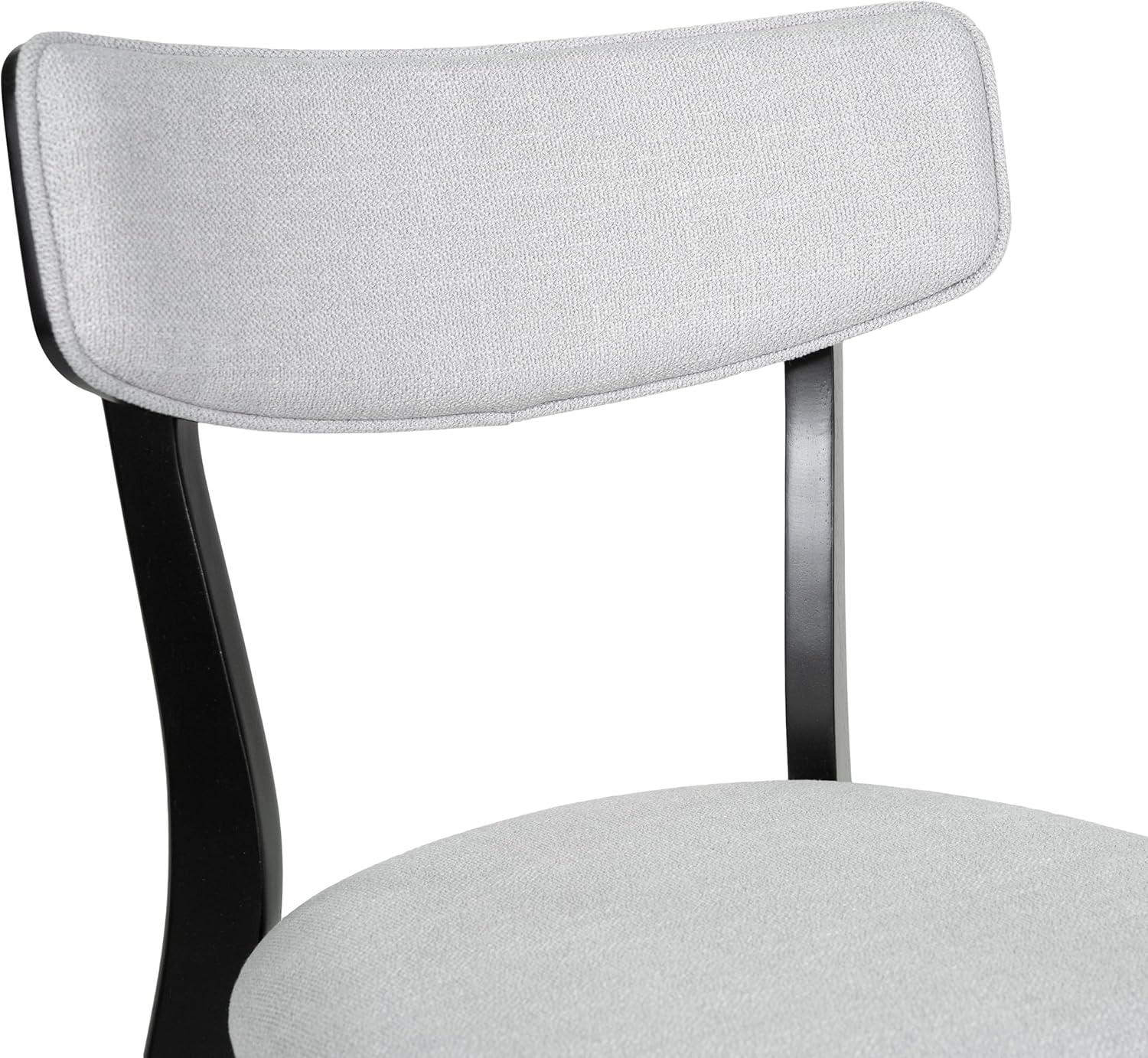 Christopher Knight Home Set of 2 Chazz Upholstered Dining Chairs Light Gray/Matte Black