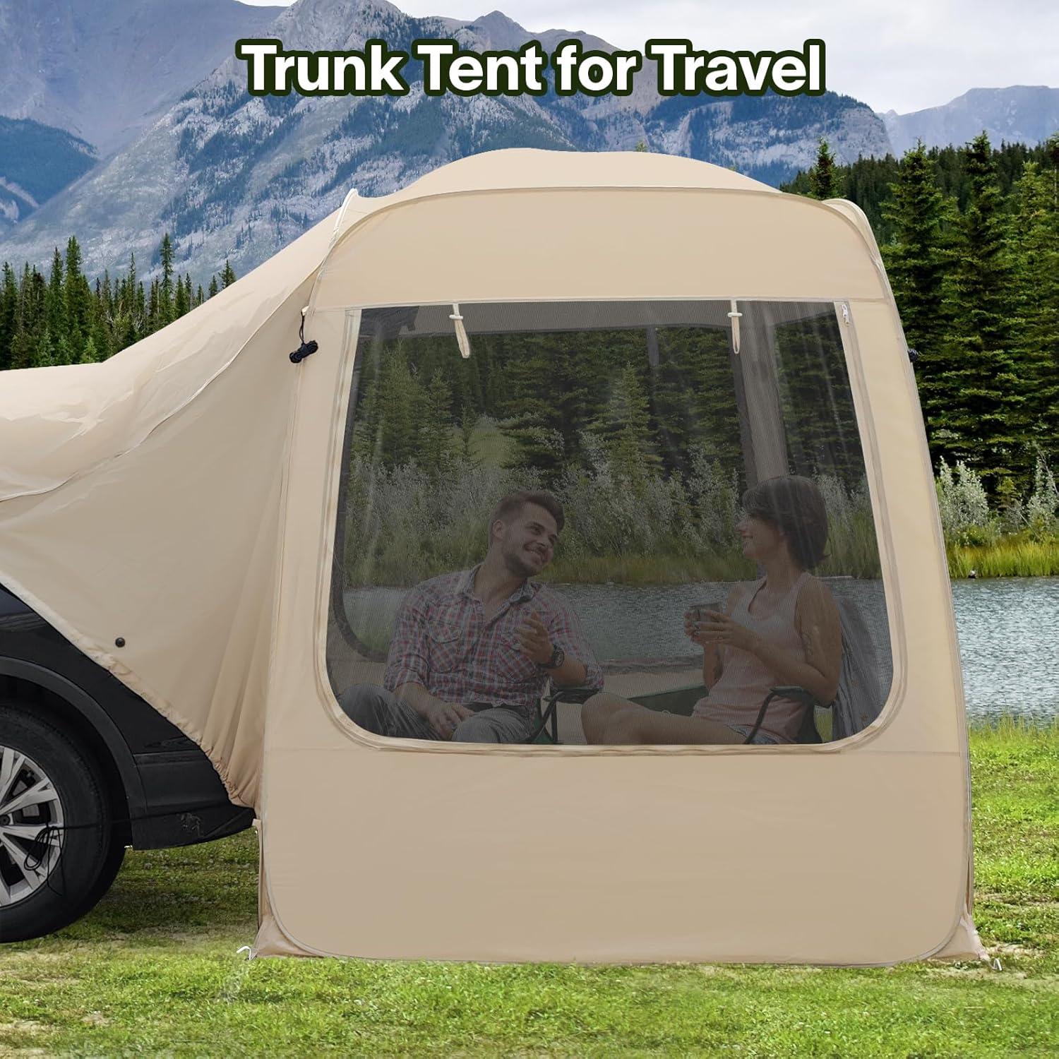 Beige 5-Person Four-Season SUV Camping Tent with Carry Bag