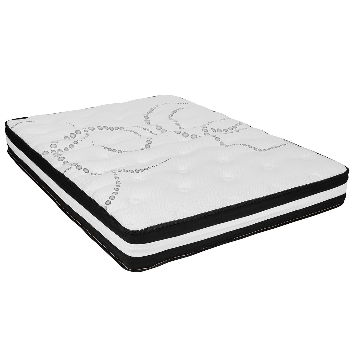 Merrick Lane 10 Inch Hybrid Full Size Mattress CertiPUR-US Certified Foam & Pocket Spring Mattress in a Box