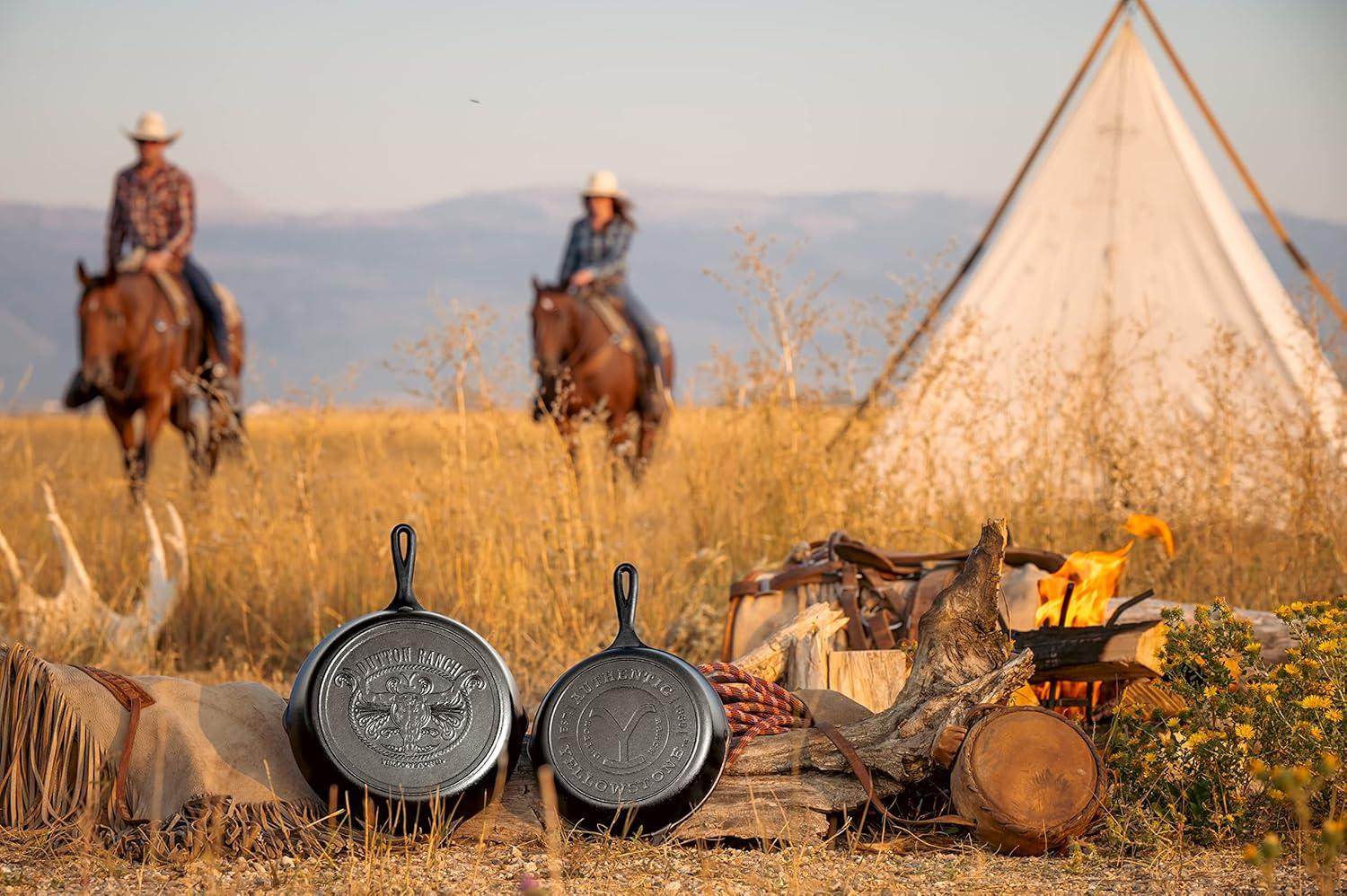 Lodge Yellowstone 10.5 inch Seasoned Square Cast Iron Cowboy Grill Pan