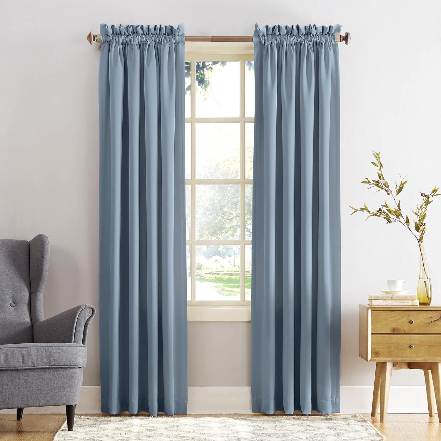 Sun Zero Room Darkening Seymour Rod Pocket Curtain Panel