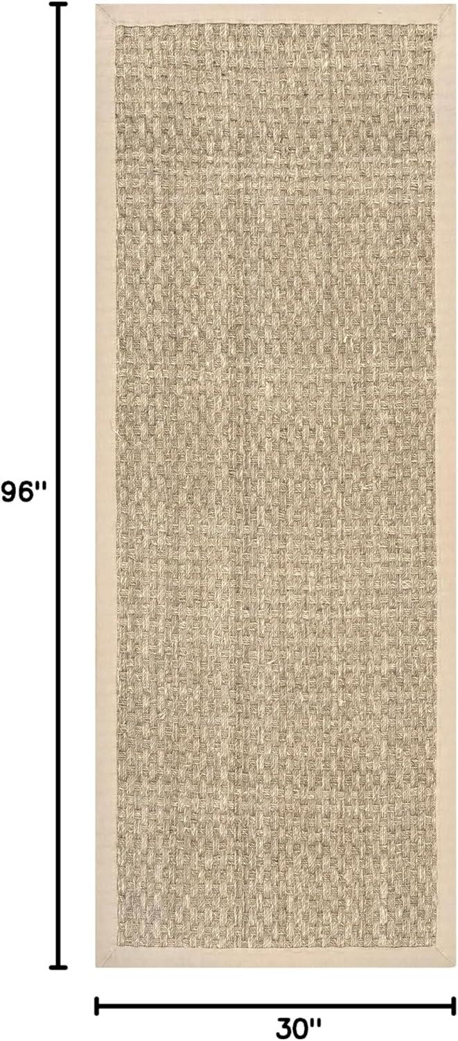 Nuloom Hesse Checker Weave Seagrass Kitchen Runner Indoor Area Rug - Hallway, Entryway, 2' 6" x 8', Natural