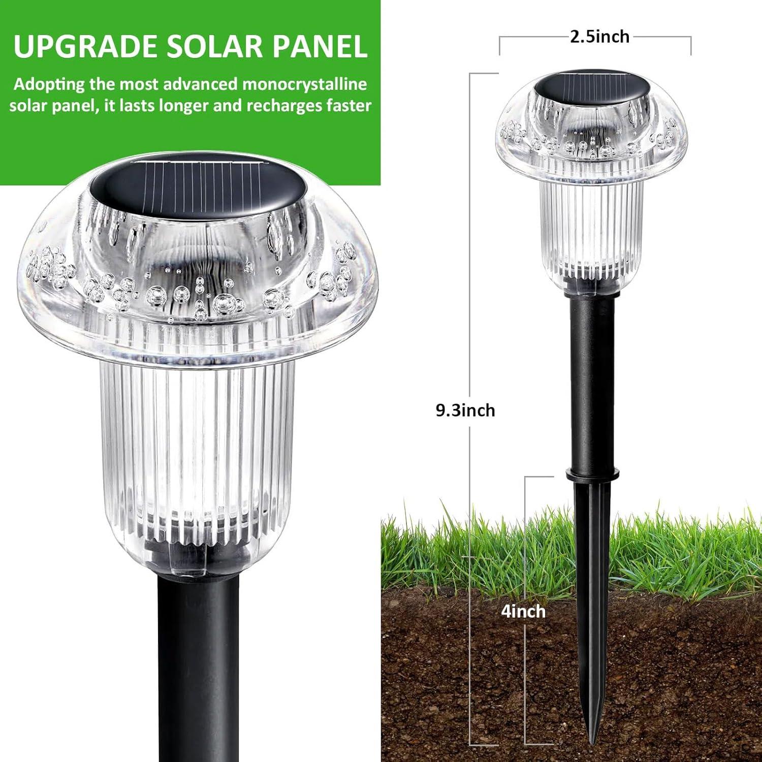 Solar Pathway Lights Outdoor - Red Yellow Green 3 Colors 6PK Mushroom Solar Pathway Lights IP65 Waterproof Solar Lights for Outside Patio Decor Yard Walkway and Landscape, T62S6-RYG-MIX