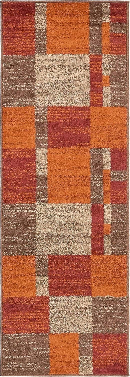 Autumn Multi-Color Abstract Polypropylene Runner Rug