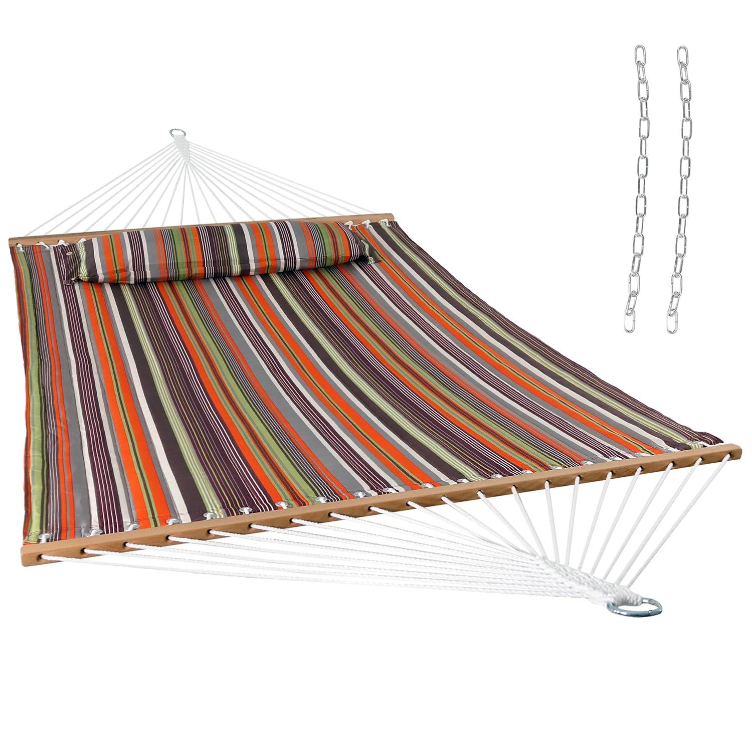 2-Person Quilted Polyester Spreader Bar Hammock