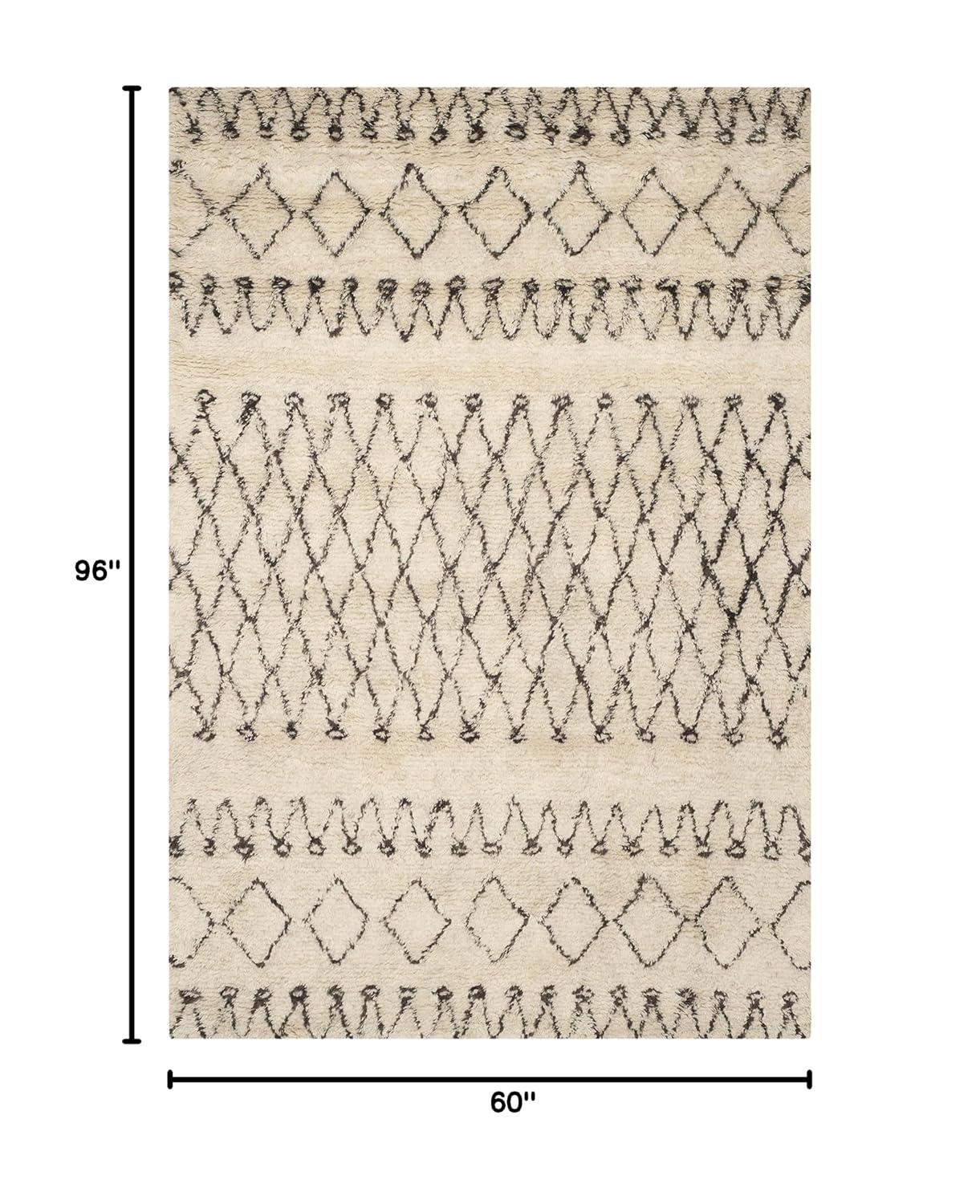 Casablanca CSB851 Hand Tufted Indoor Area Rug - Ivory/Dark Brown - 5'x8' - Safavieh