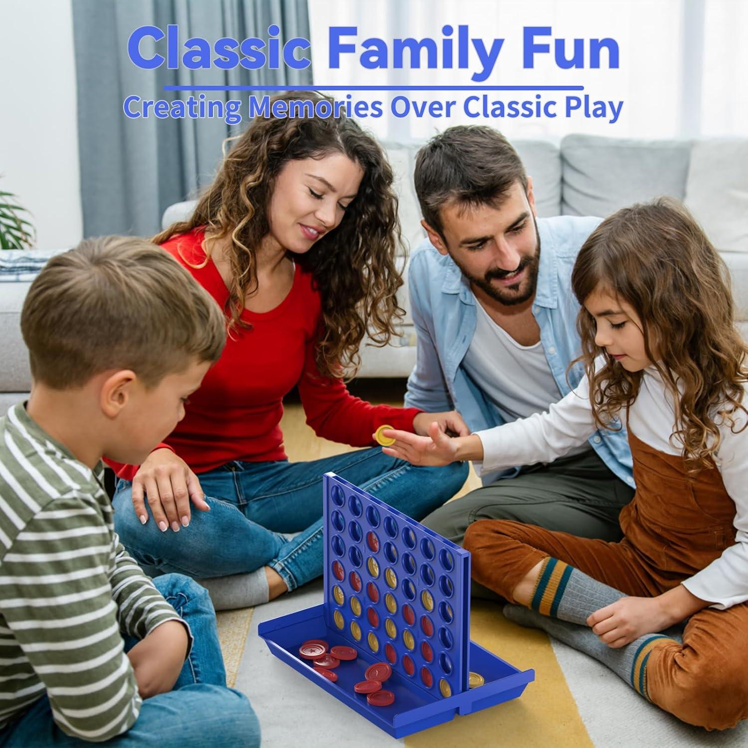 FNNMNNR Four in a Row Line Up 4 Gaming Fun Set  Travel Portable Convenient Size  Classic Fun Educational Family Games