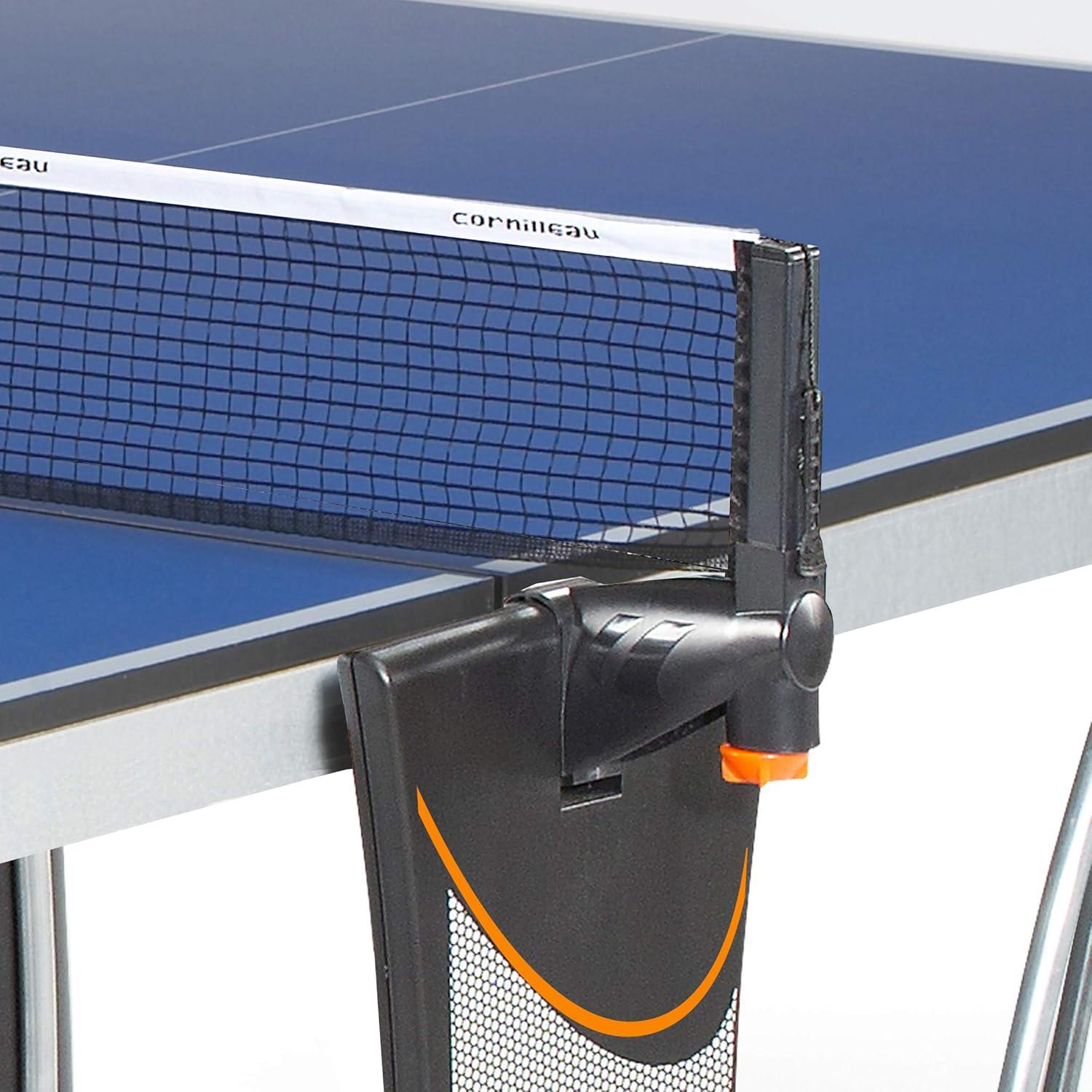 CORNILLEAU - 500 Indoor Table Tennis Table- Folding & Compact - 22mm Chipboard Top - Racket & Ball Holders - Blue
