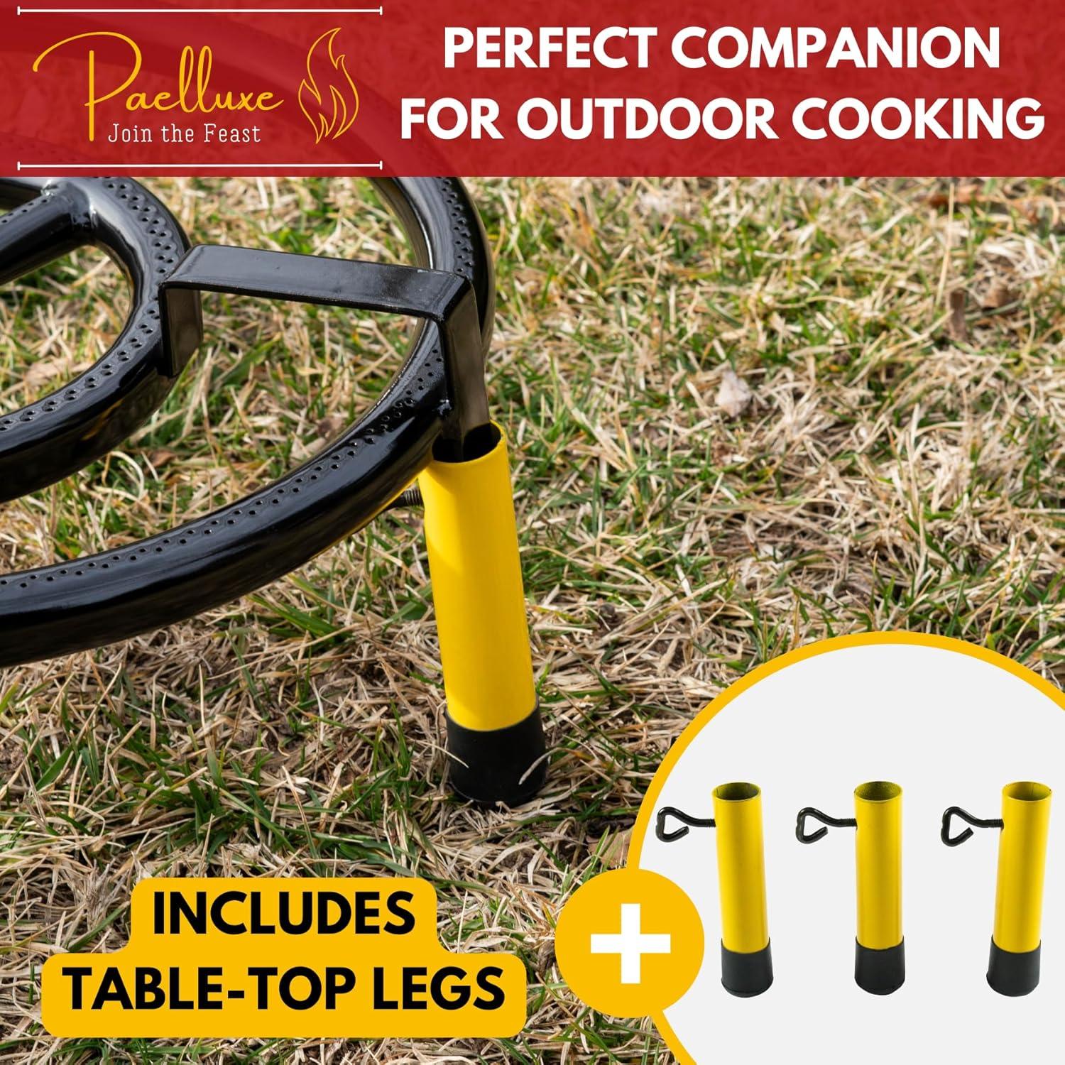 Paella Burner and Stand Set 24 Inch Triple Ring Propane Burner Outdoor Stove with Table Top Stand & Regulator Portable Gas Cooker Wok Burner for Camping Crawfish Boil Cooking Outdoor Paellera