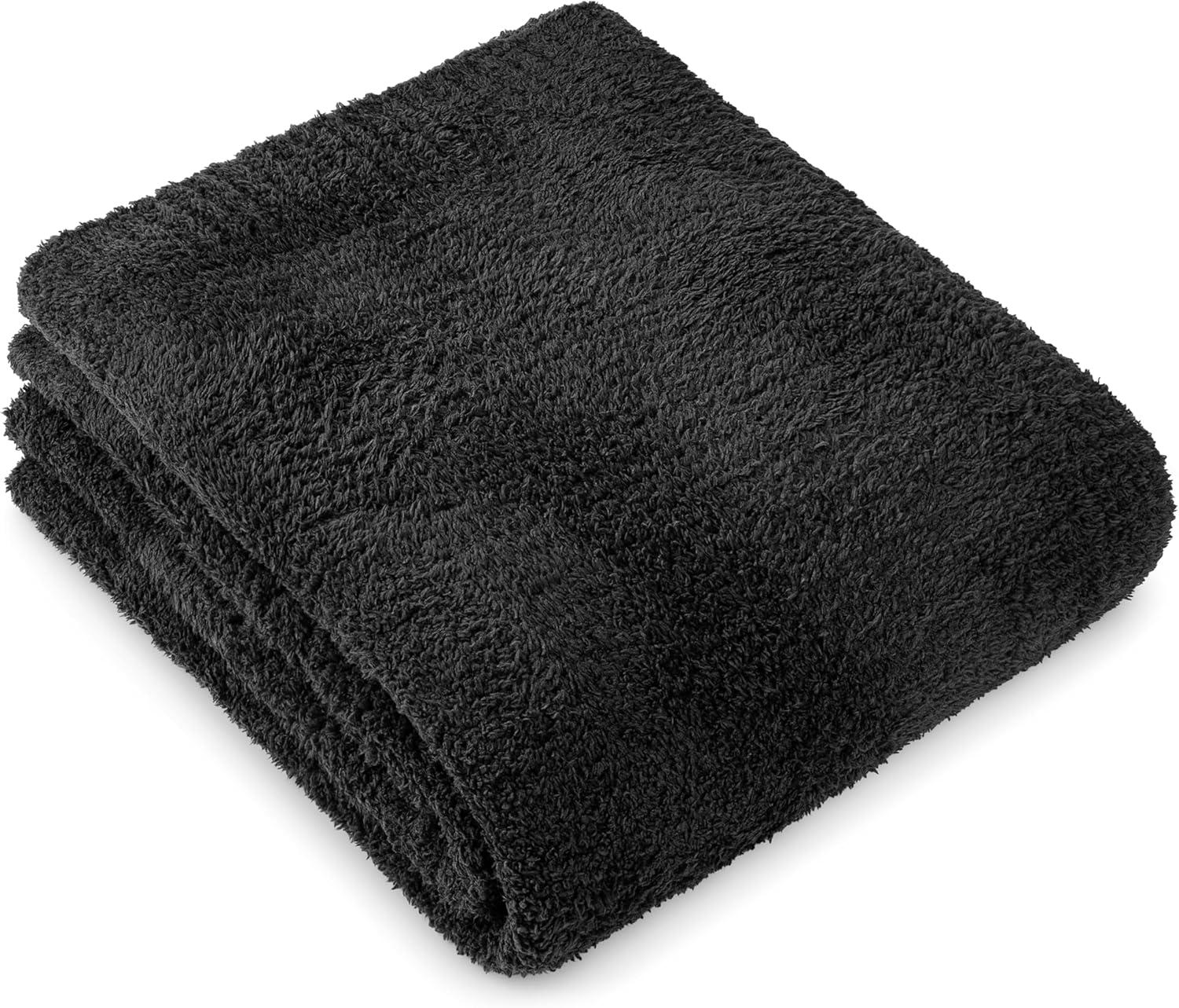 PAVILIA Plush Knit Throw Blanket for Couch Sofa Bed, Super Soft Fluffy Fuzzy Lightweight Warm Cozy All Season