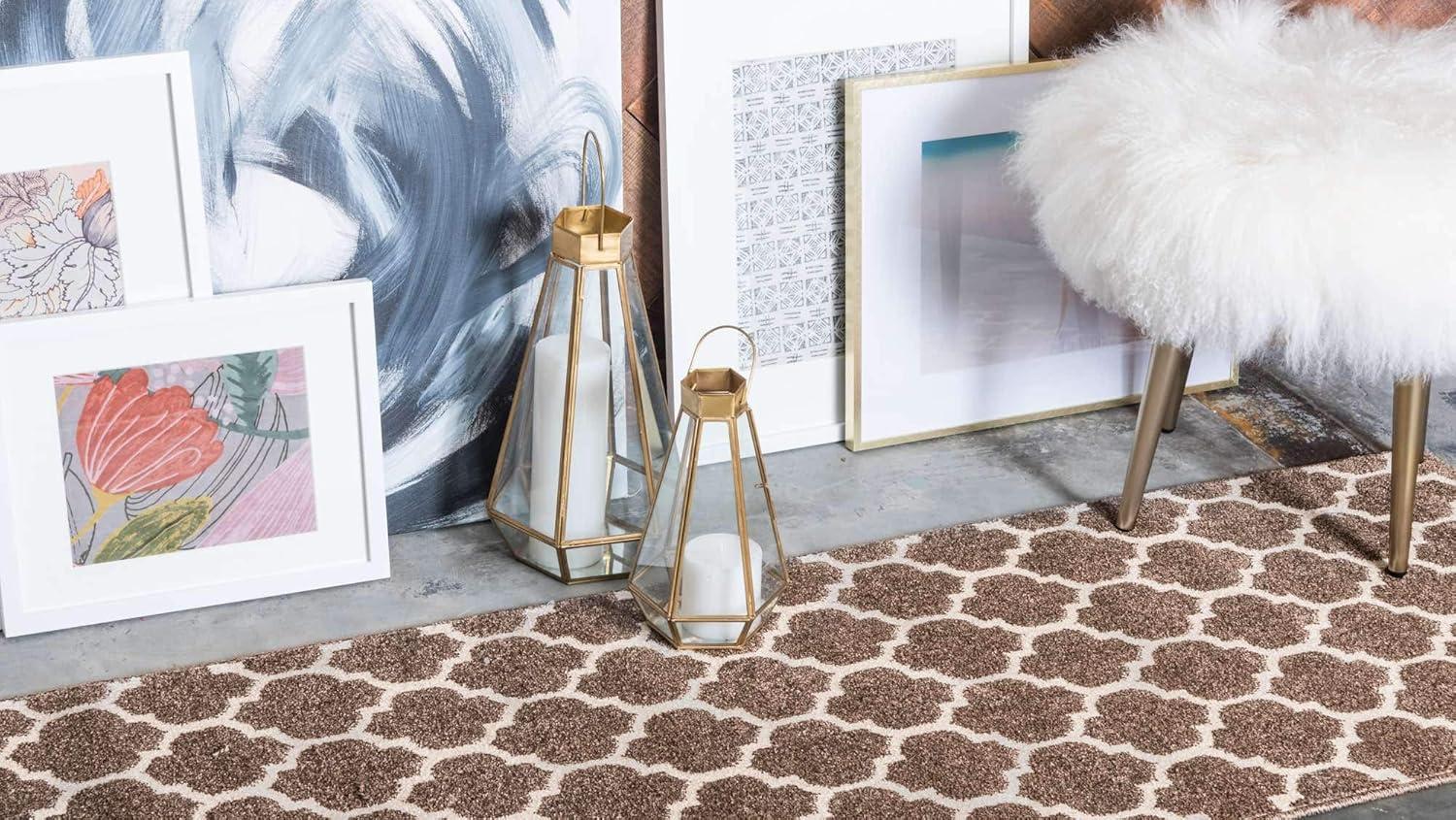 Unique Loom 2' 0 x 6' 1 Trellis Philadelphia Brown Area Rug