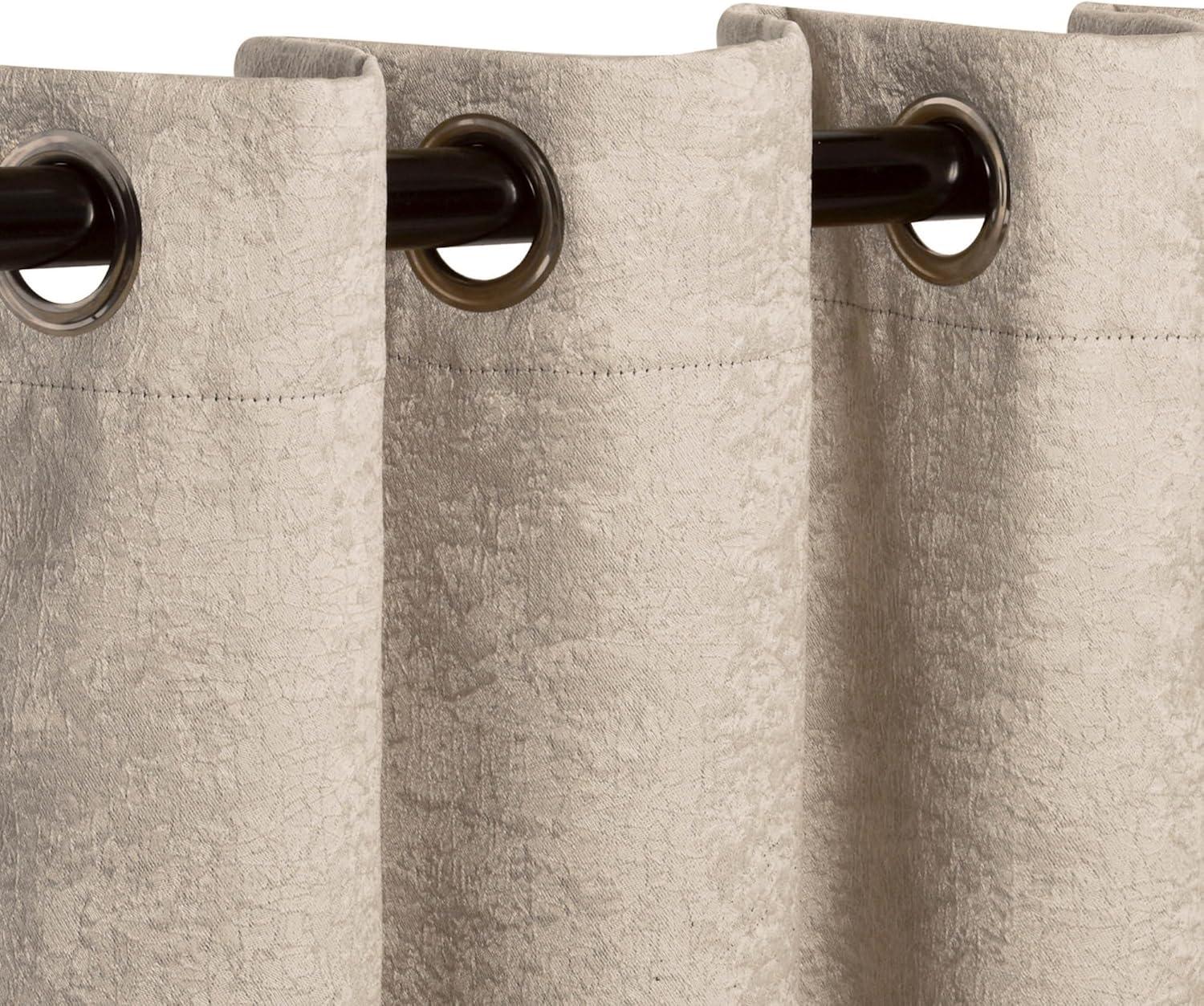 Superior Traditional Textured Blackout Curtain Panels, 8 Grommet, Set of 2, 52" W x 63" L, Beige