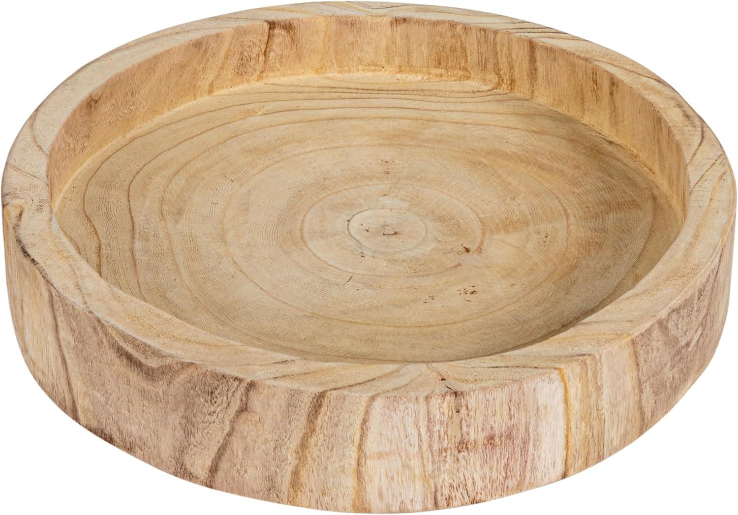 Storied Home Paulownia Wood Hand-Carved Tray - Unique Centerpiece, Coffee Table Accessory