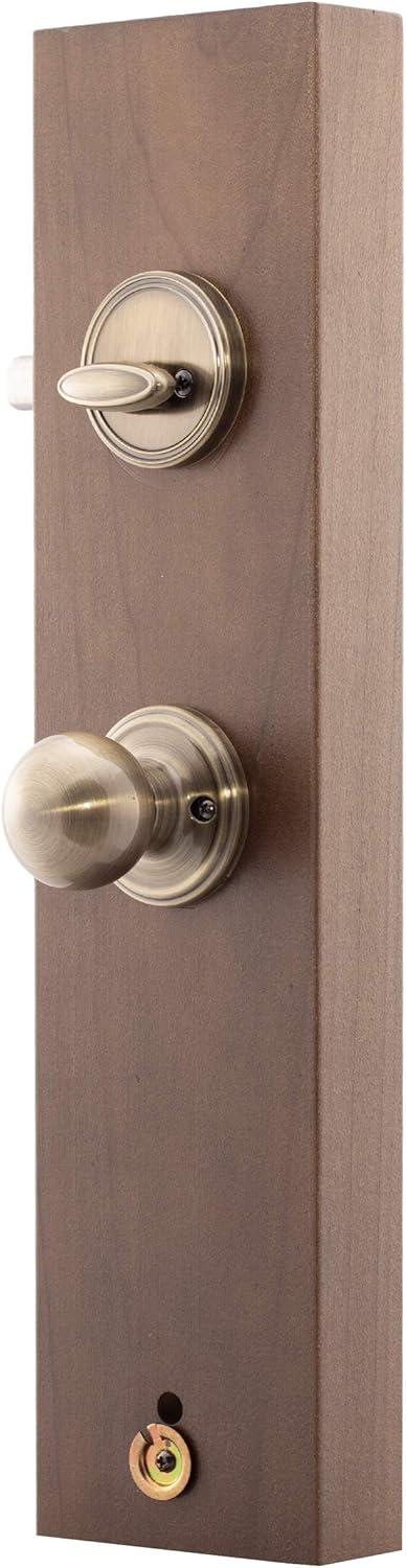 Copper Creek CZ2610xBK-AB Copper Creek Handleset with Single Cylinder Deadbolt and Door Knob and Colonial Rosette