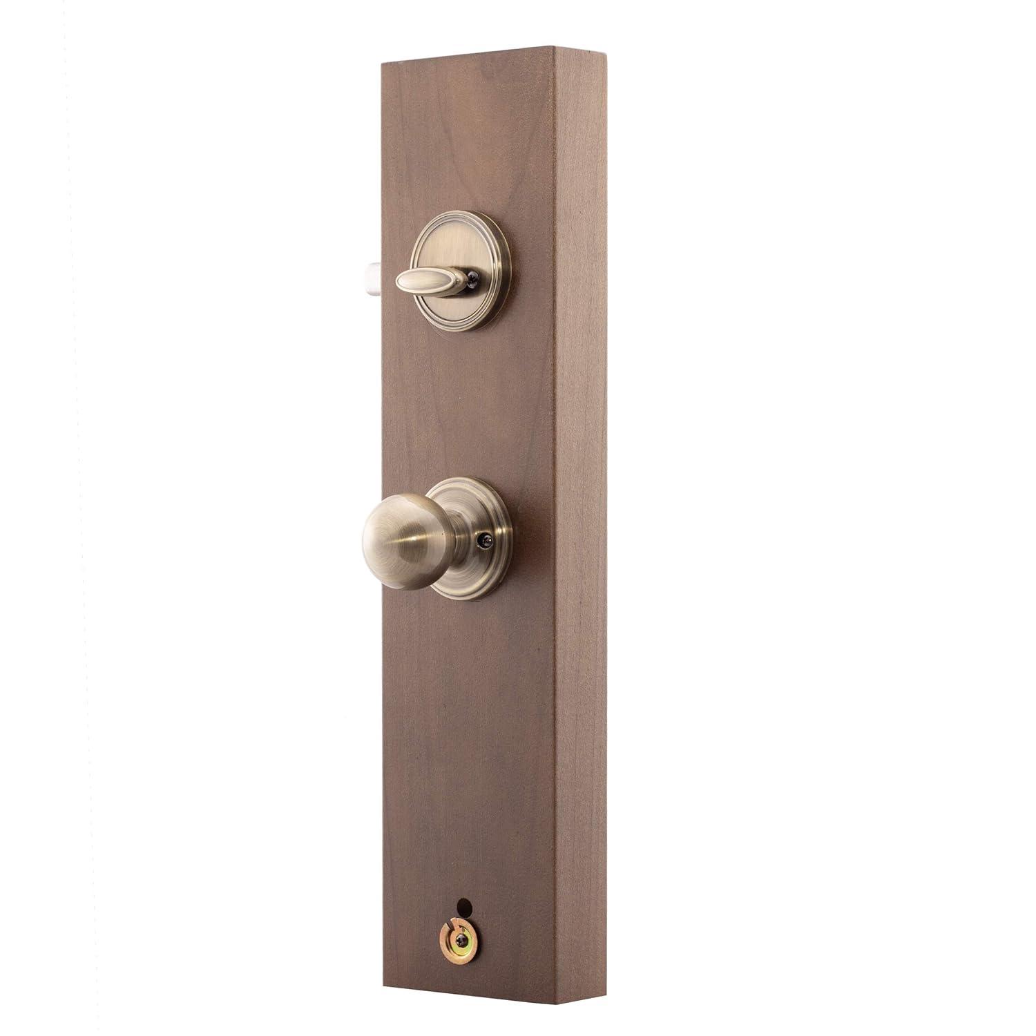 Copper Creek Handleset with Single Cylinder Deadbolt and Door Knob and Colonial Rosette