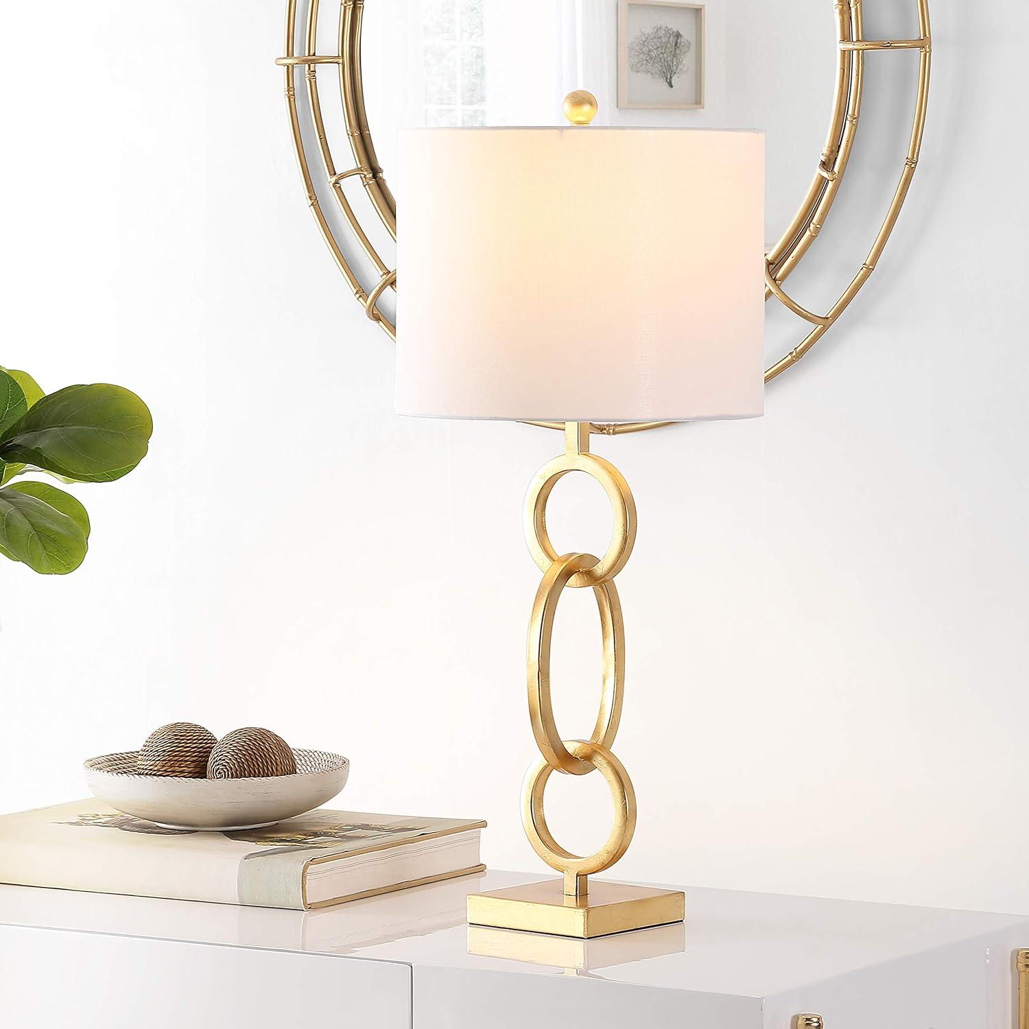 Adjustable White Arc Iron Table Lamp