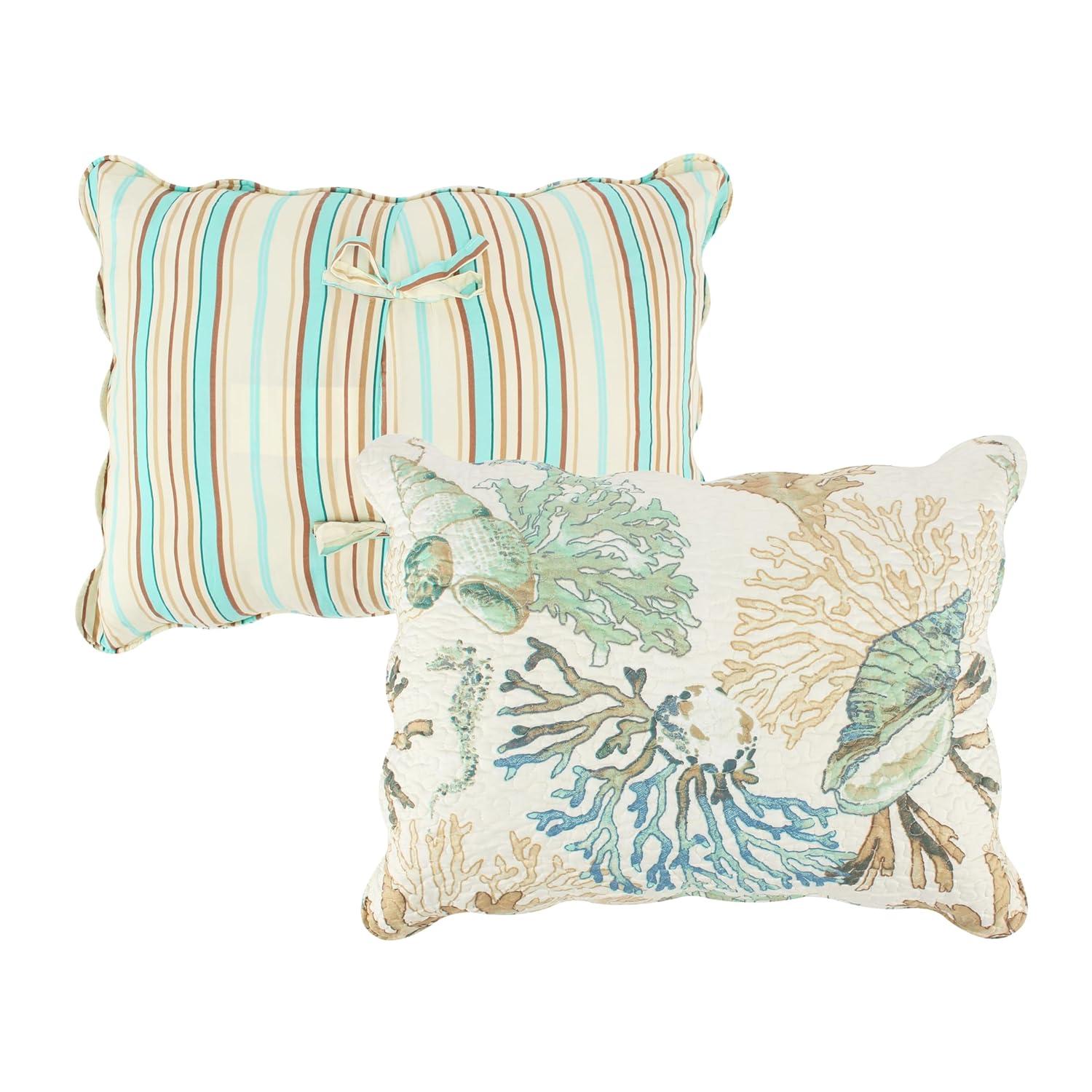 Atlantis Reversible Quilt Set with Throw Pillows