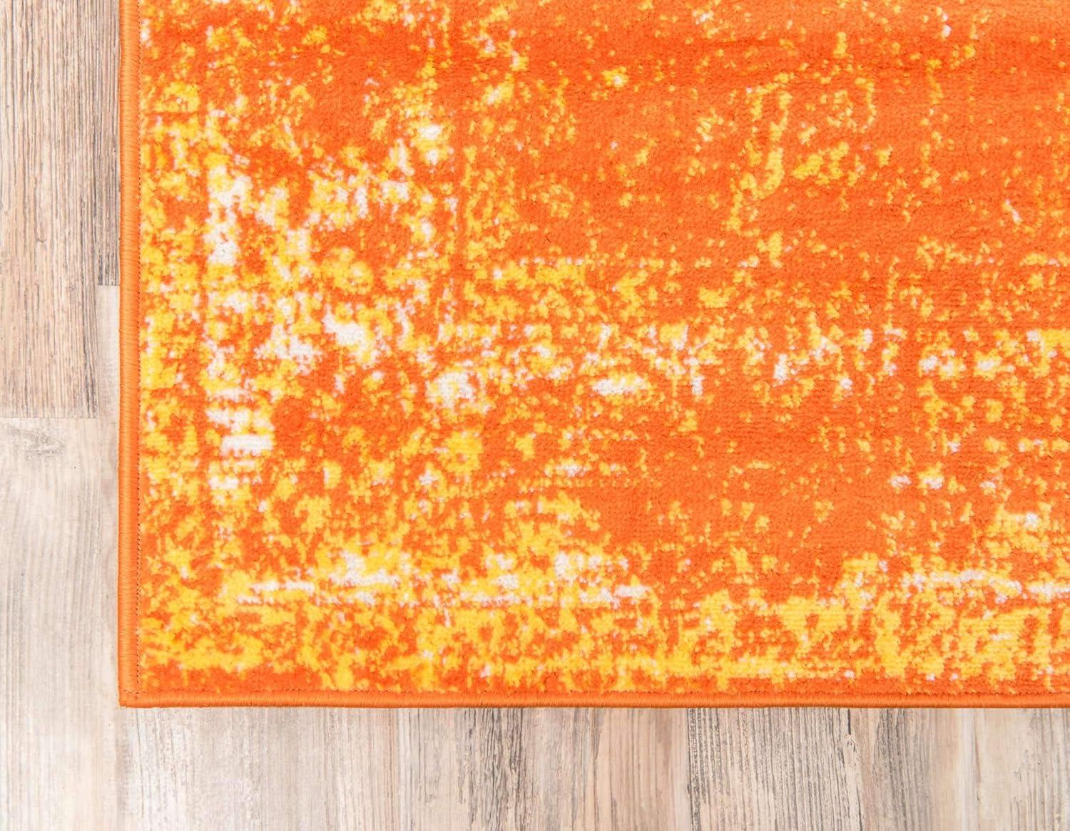 Casino Sofia 9' x 12' Rectangular Orange Indoor Area Rug