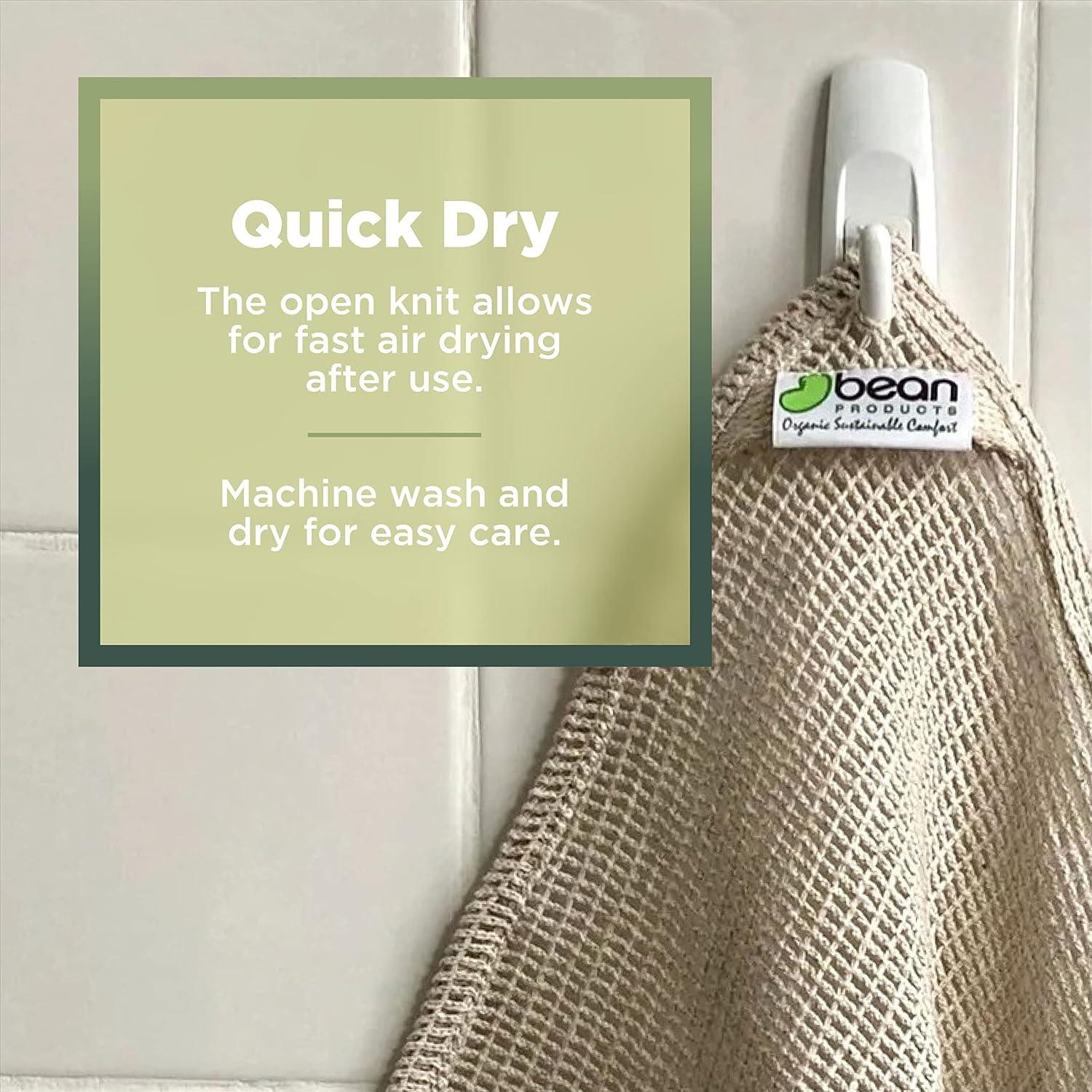 Bean Products Skin-Friendly Washcloths for Bathroom and Kitchen Fast-Drying Wash Cloths for Effective Cleaning