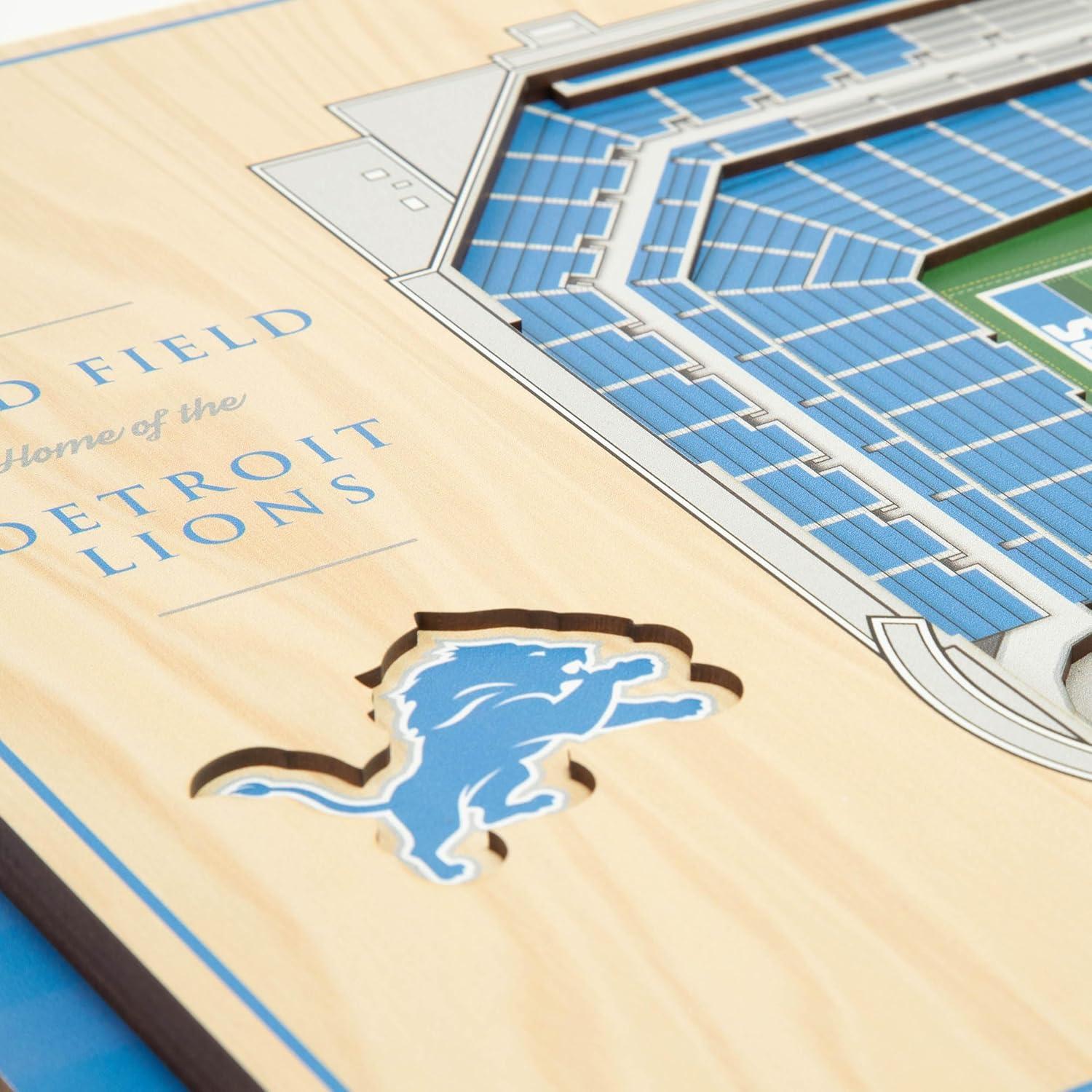 Detroit Lions 17'' x 13'' 5-Layer StadiumViews 3D Wall Art