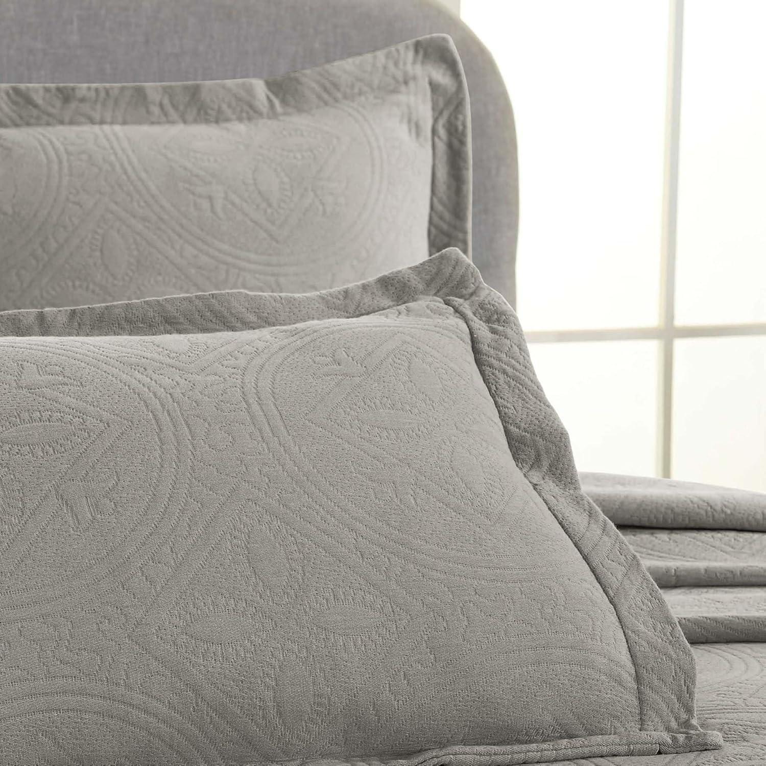 Superior Celtic Circle Cotton Decorative Bedspread and Sham Set, Twin, Charcoal