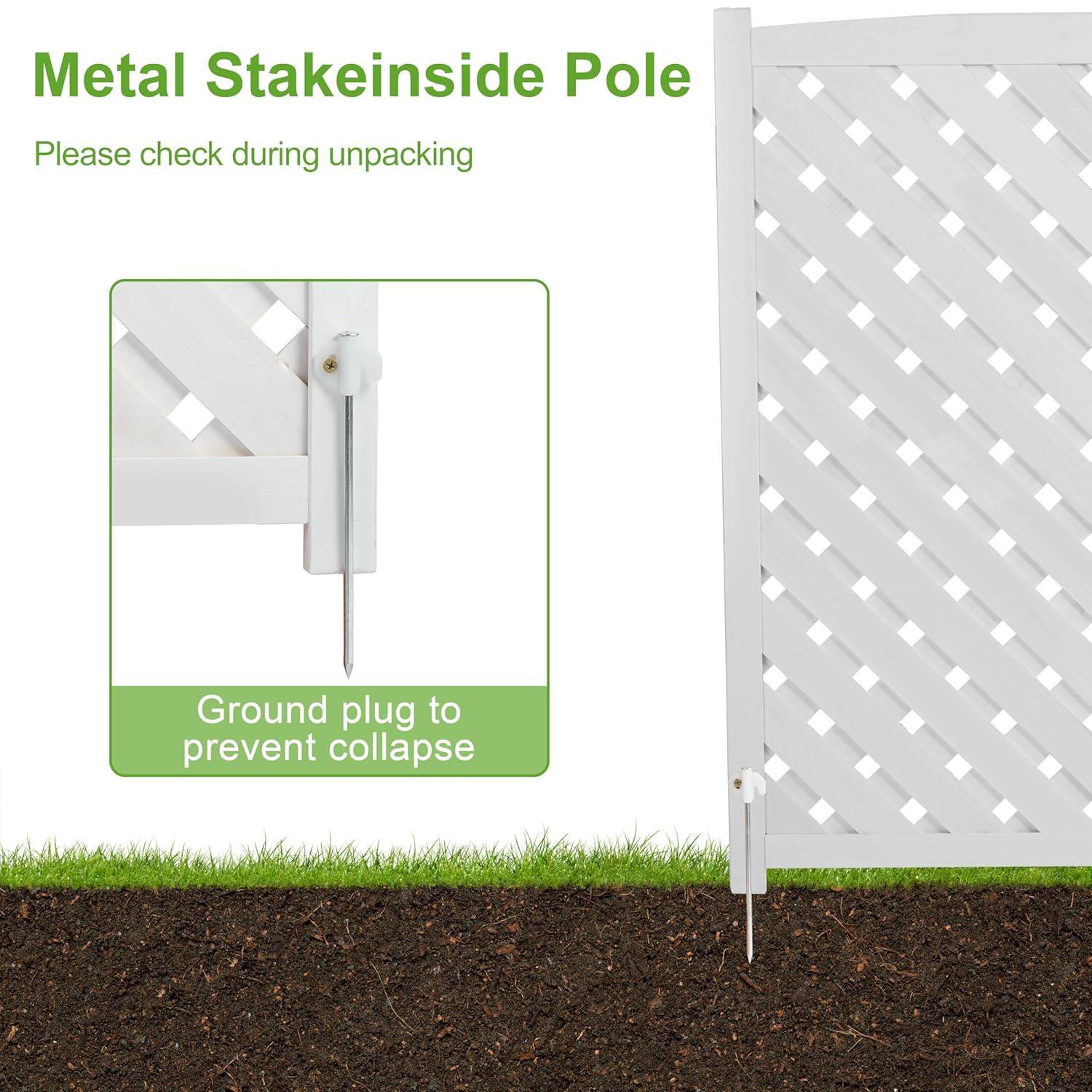 3-Panel Outdoor Air Conditioner Fence Screen, Outside Wood Privacy Fence, 32" W x 38" H