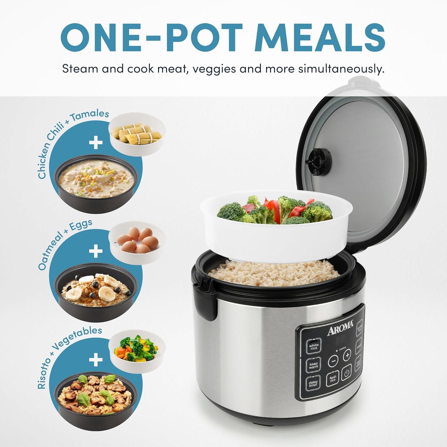 Aroma Aroma 5 Qt. Cool Touch Digital Slow Cooker, Food Steamer and Rice Cooker