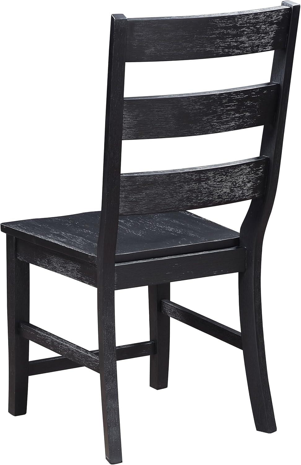 Coaster Newport Wood Ladder Back Dining Side Chair in Black