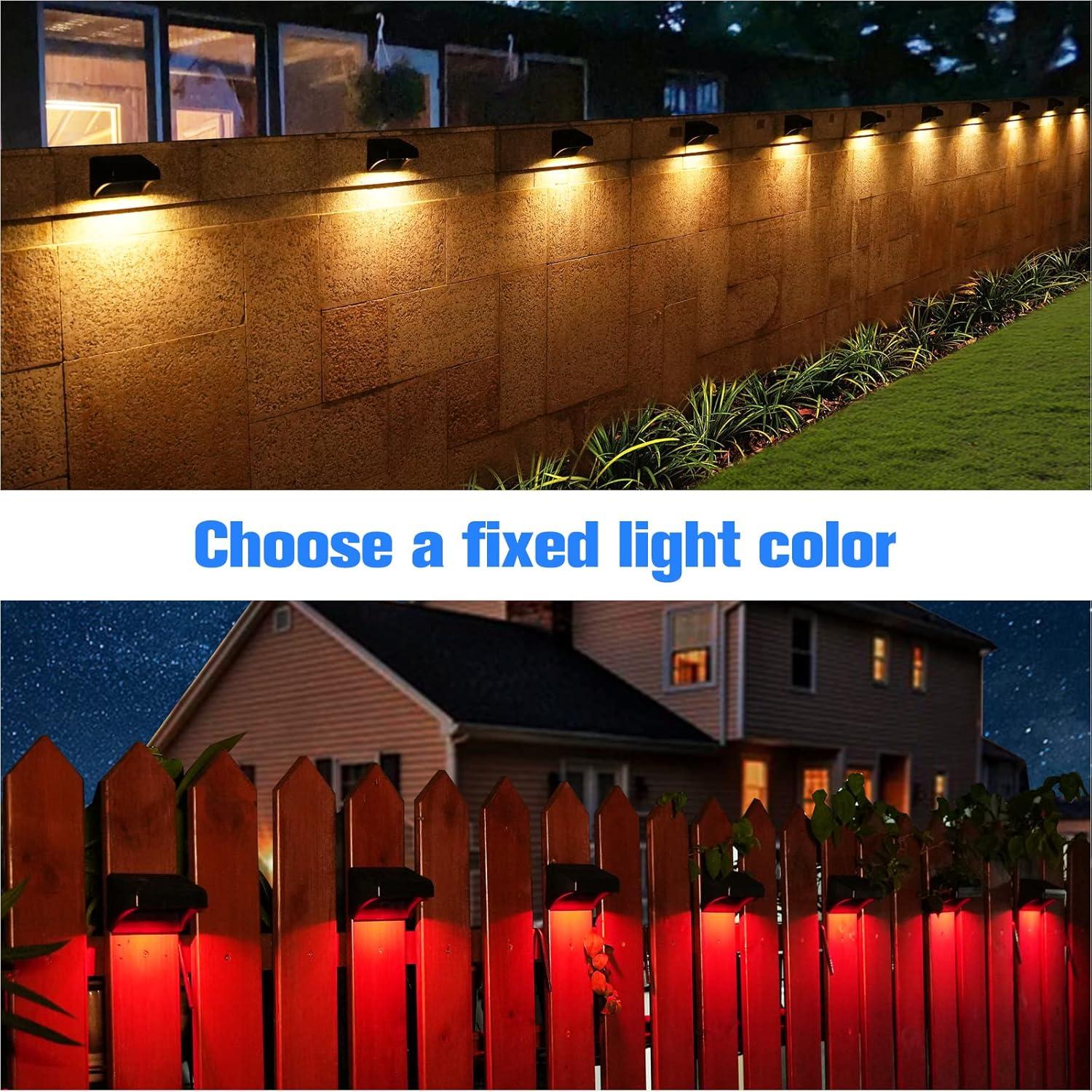 Solar Fence Lights, Halloween Lights Fence Solar Lights Outdoor Waterproof (8 Packs)