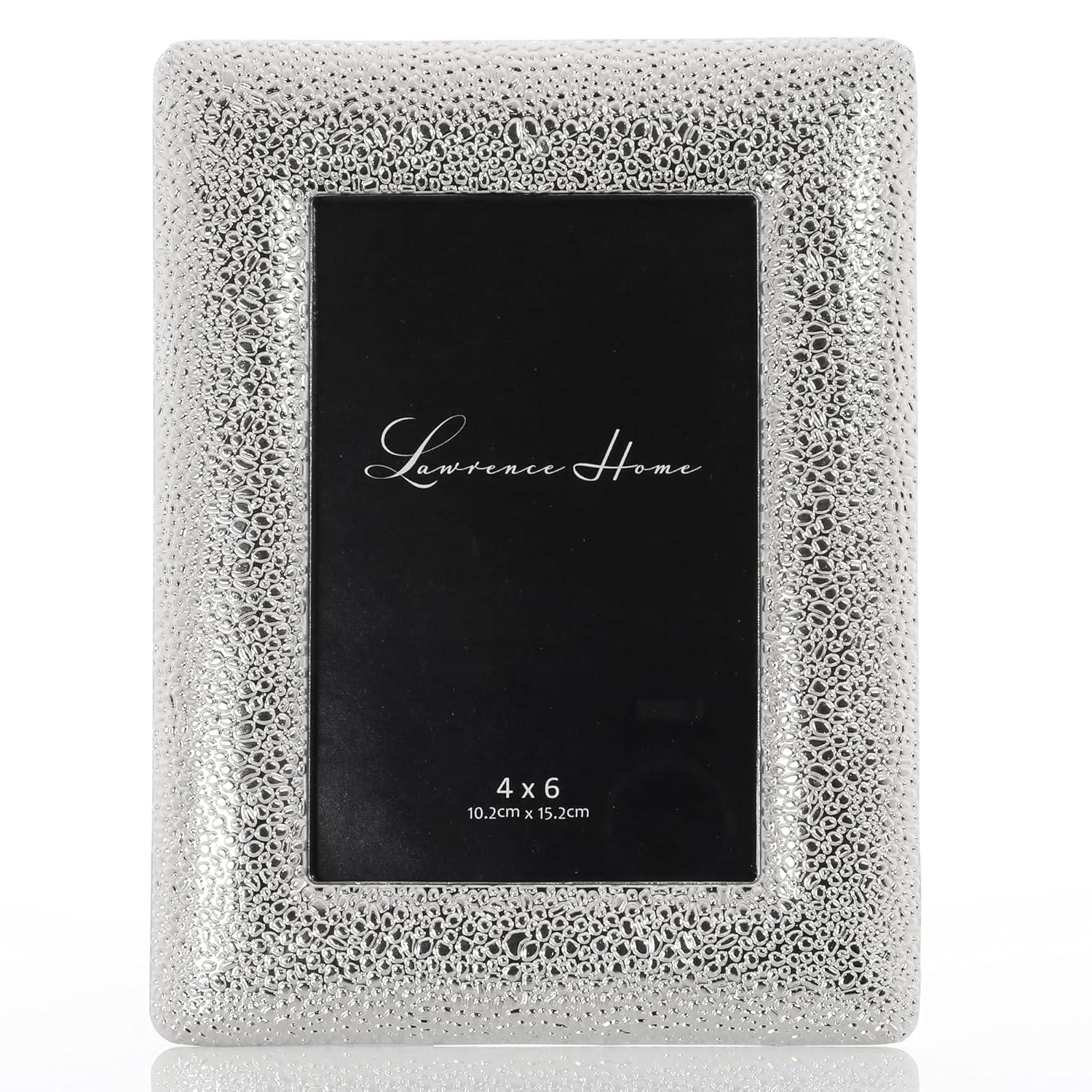 Silver Metal Picture Frame - Pebble Design 4x6