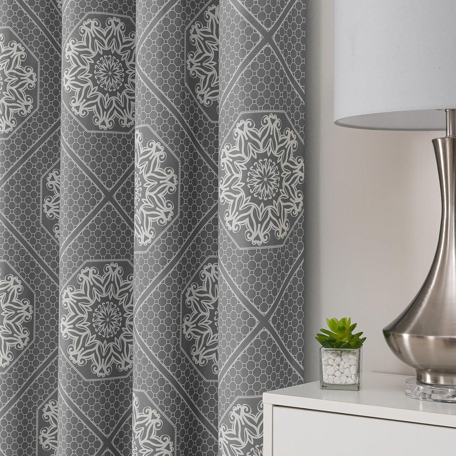 Exclusive Home Medallion Blackout Grommet Curtain Panel Pair