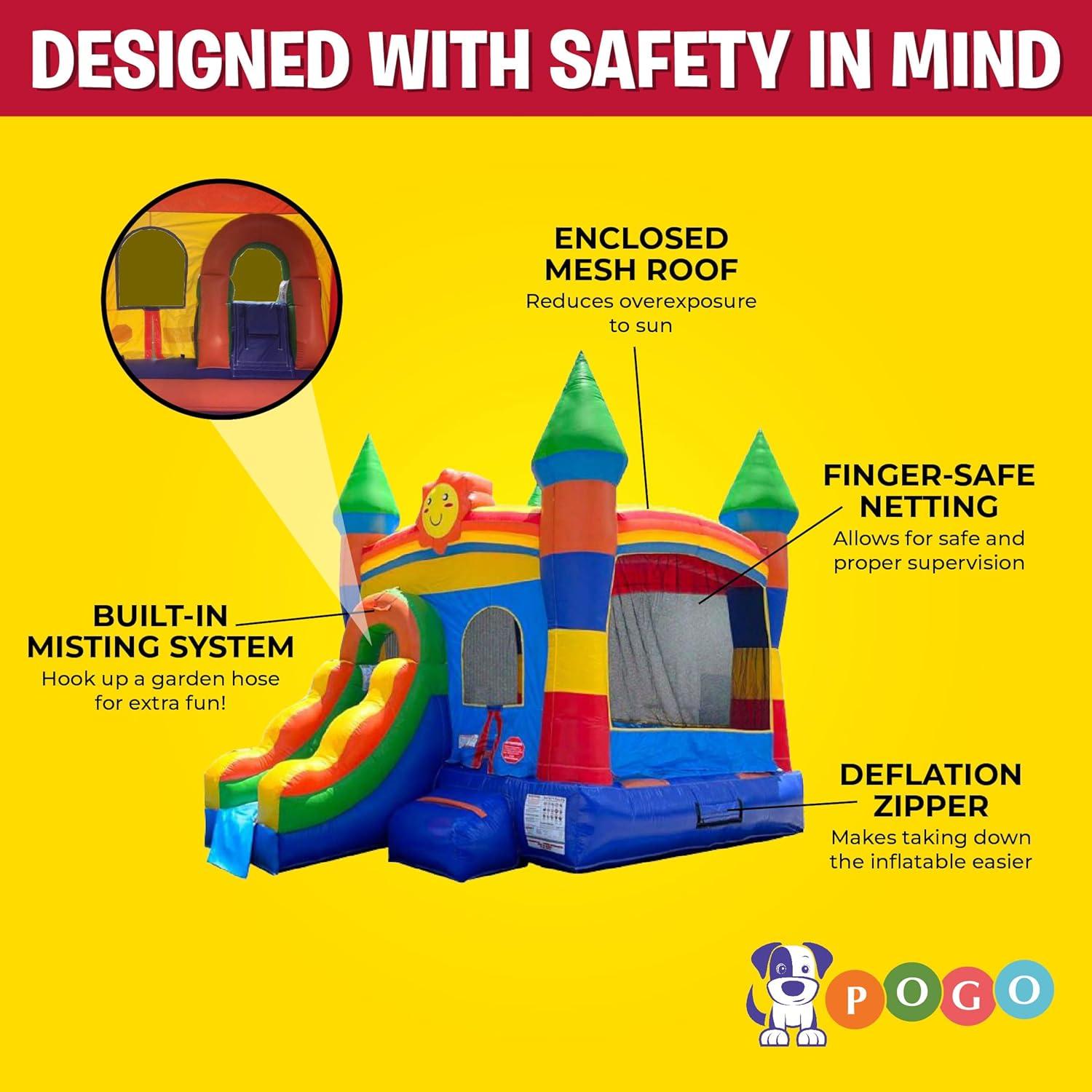 Pogo Bounce House Crossover Bounce House with Slide, No Blower