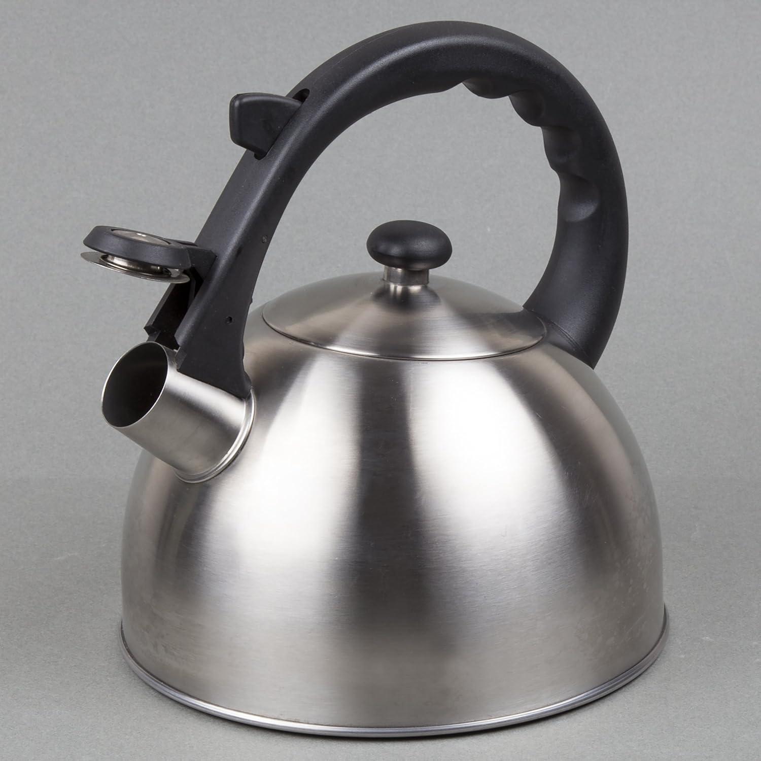 Satin Splendor 2.8 Quart Stainless Steel Whistling Tea Kettle