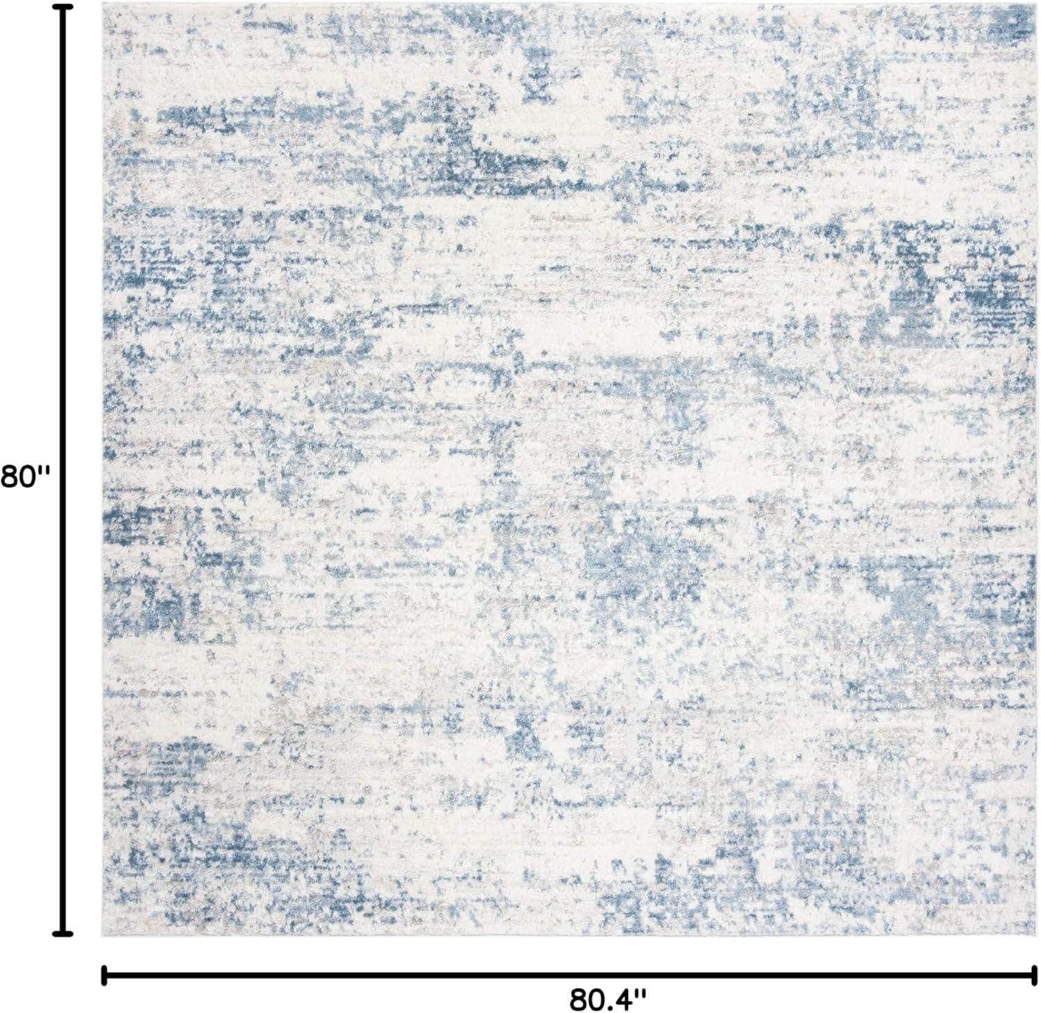 Amelia ALA700 Power Loomed Area Rug - Ivory/Blue - 6'7"x6'7" - Safavieh.