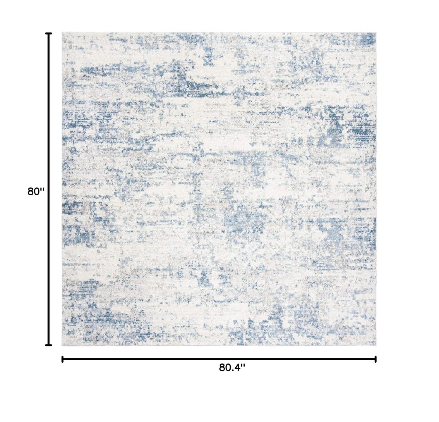 Amelia ALA700 Power Loomed Area Rug - Ivory/Blue - 6'7"x6'7" - Safavieh.
