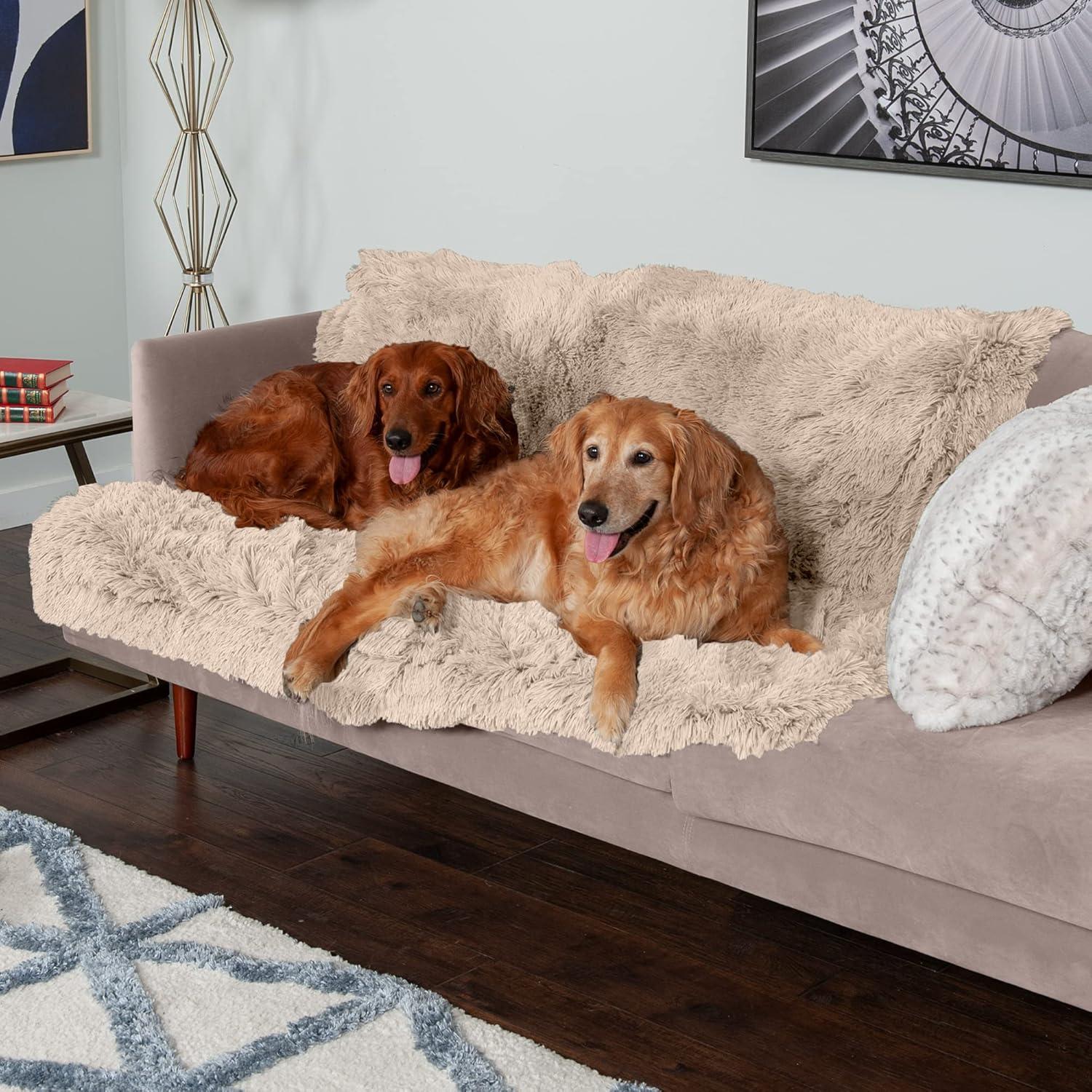 FurHaven Long Fur & Velvet Waterproof Blanket - Taupe, Extra Large