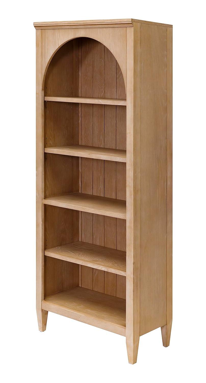 Martin Furniture 78" Modern Wood Open Bookcase Laurel Collection Light Brown: No Assembly, 3-Tier Storage