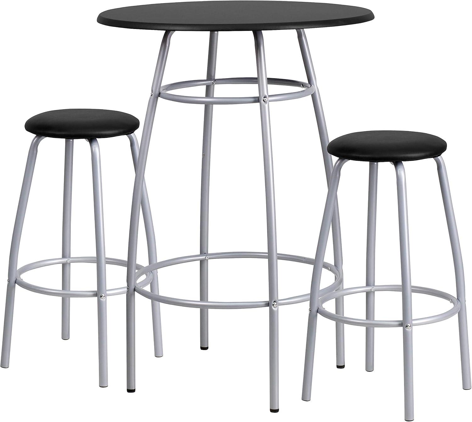 Flash Furniture Daria Bar Height Table Set with Padded Stools