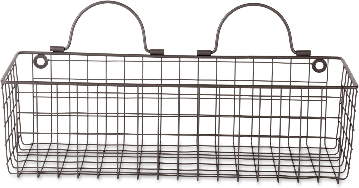 DII 6.7" Modern Style Iron Wire Medium Wall Baskets in Bronze (Set of 2)