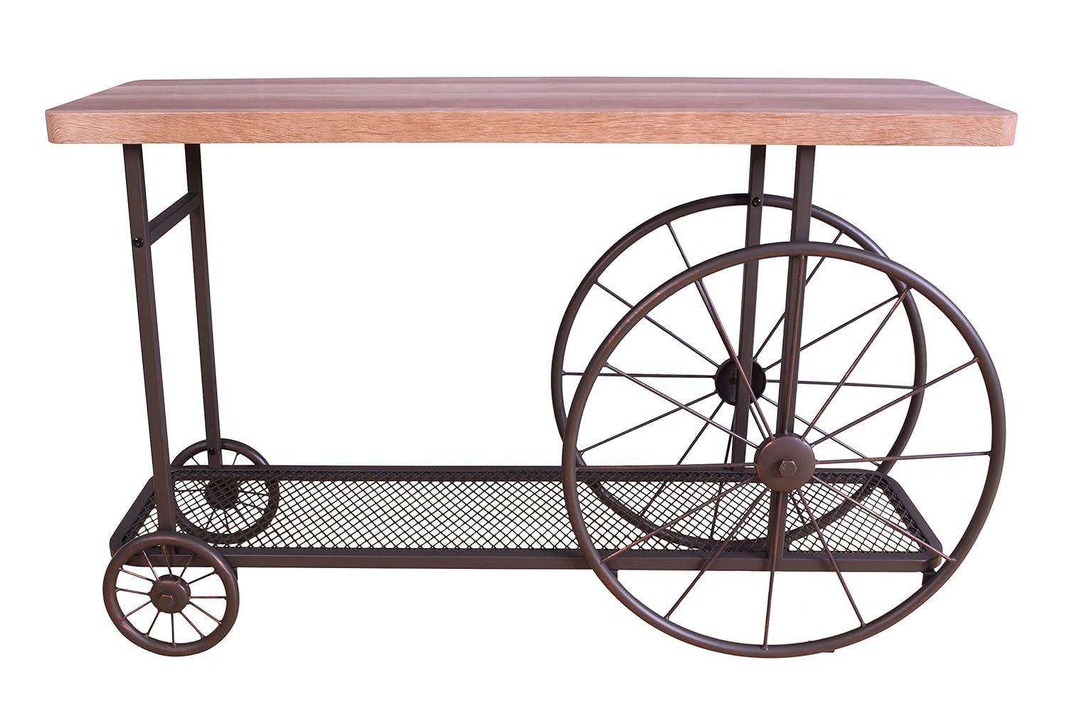 Francie 48" Accent Tables Oak and Antique Gray - Acme Furniture