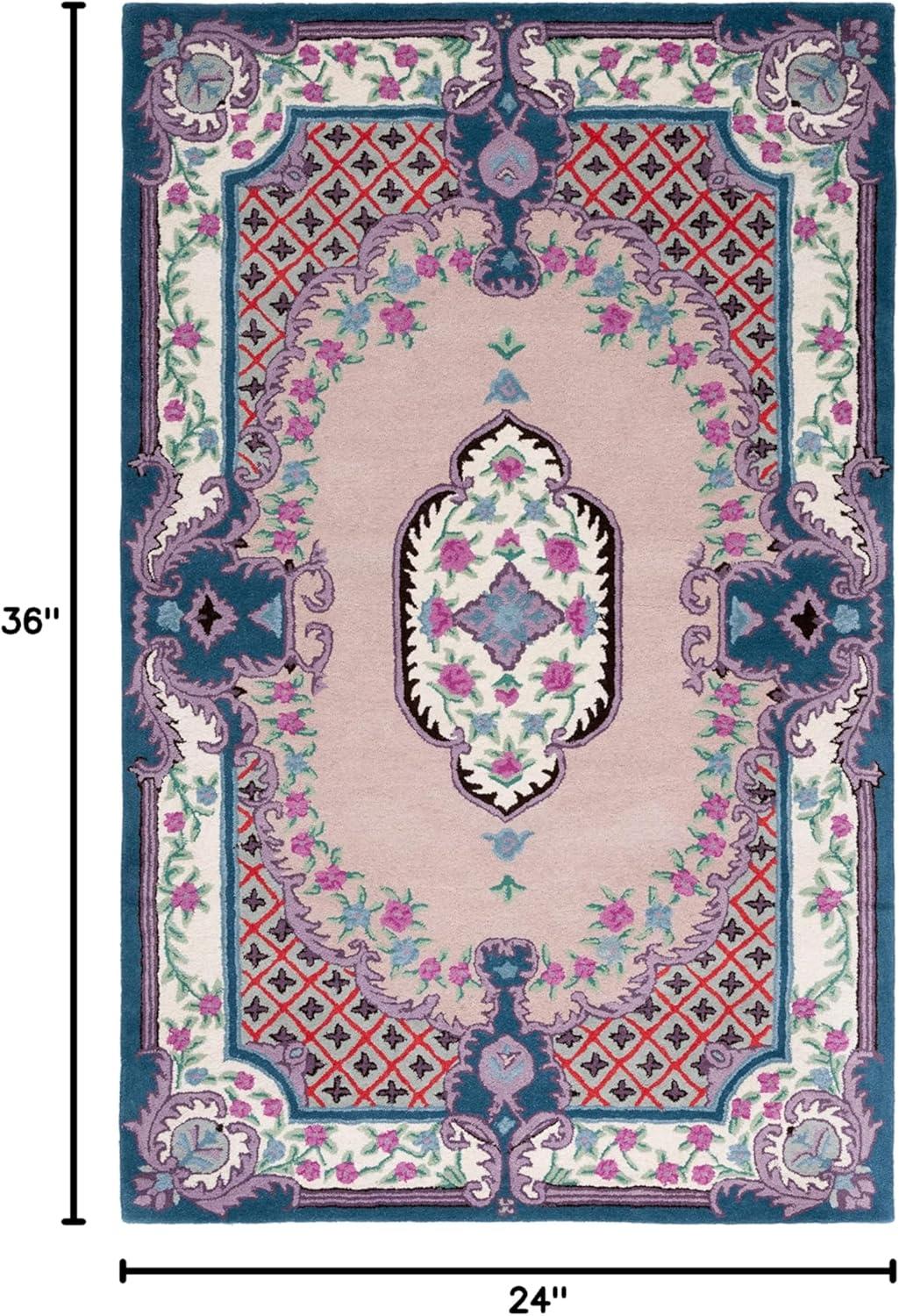 Luxembourg Floral Handmade Tufted Wool Pink/Ivory Area Rug