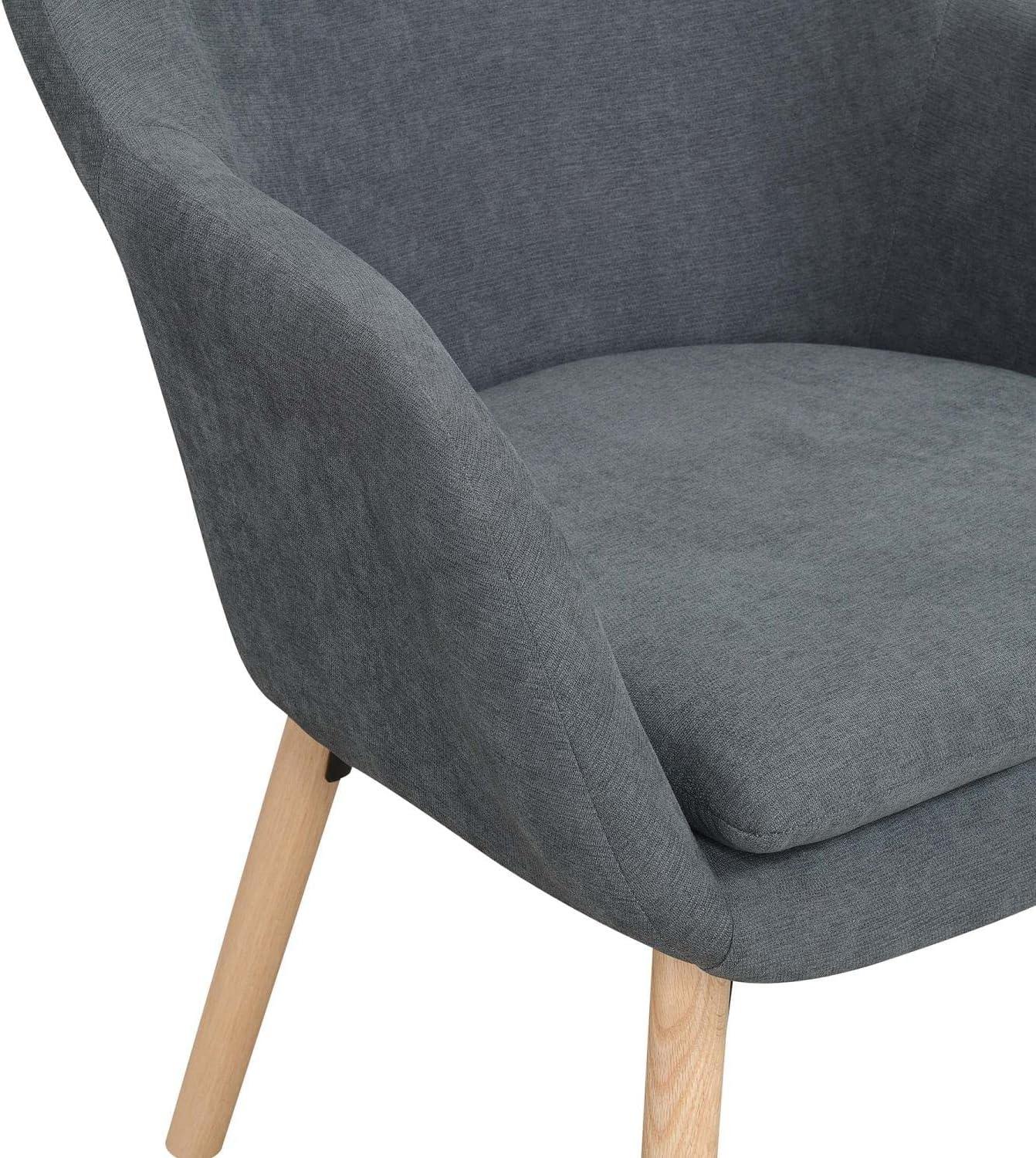 Convenience Concepts Take a Seat Charlotte Wingback Upholstered Accent Armchair, Slate Gray Fabric