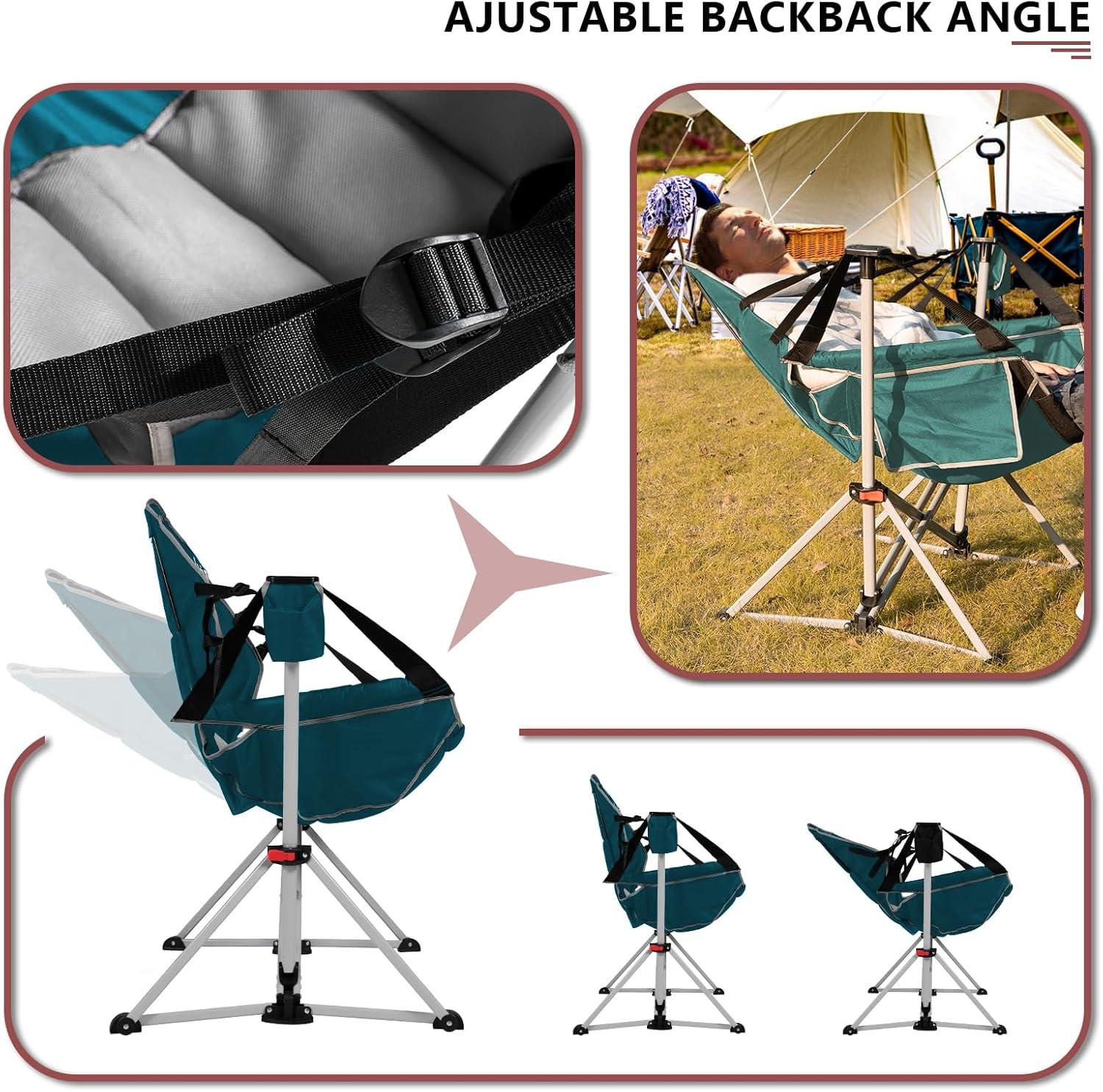 Green Folding Camping Chair with Carrying Bag